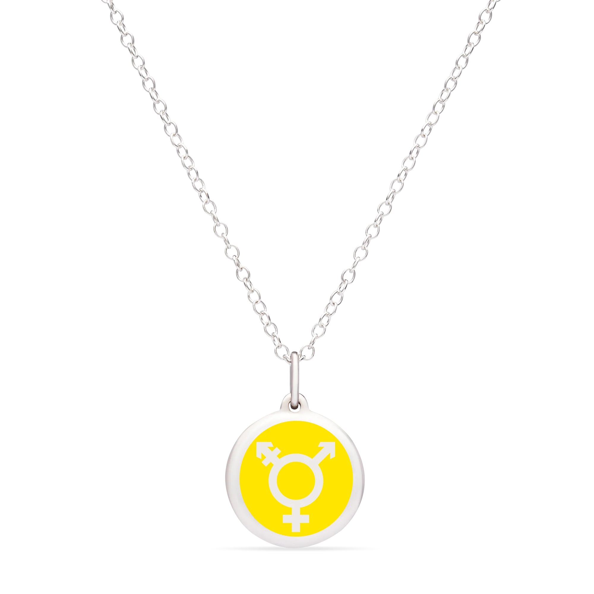 ALL-INCLUSIVE GENDER SYMBOL in sterling silver with rhodium plate - Image 11