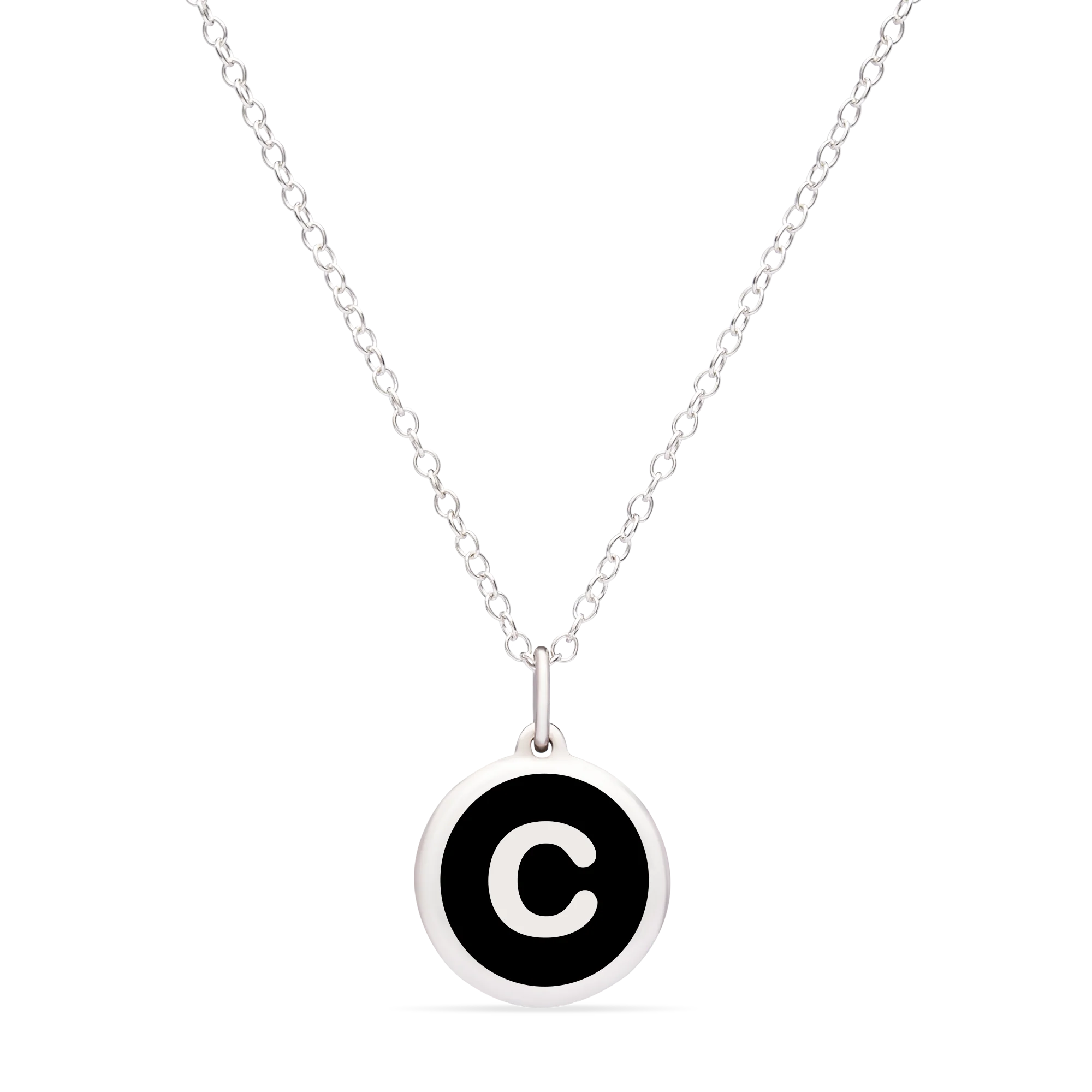 MINI INITIAL 'c' CHARM sterling silver with rhodium plate - Image 6