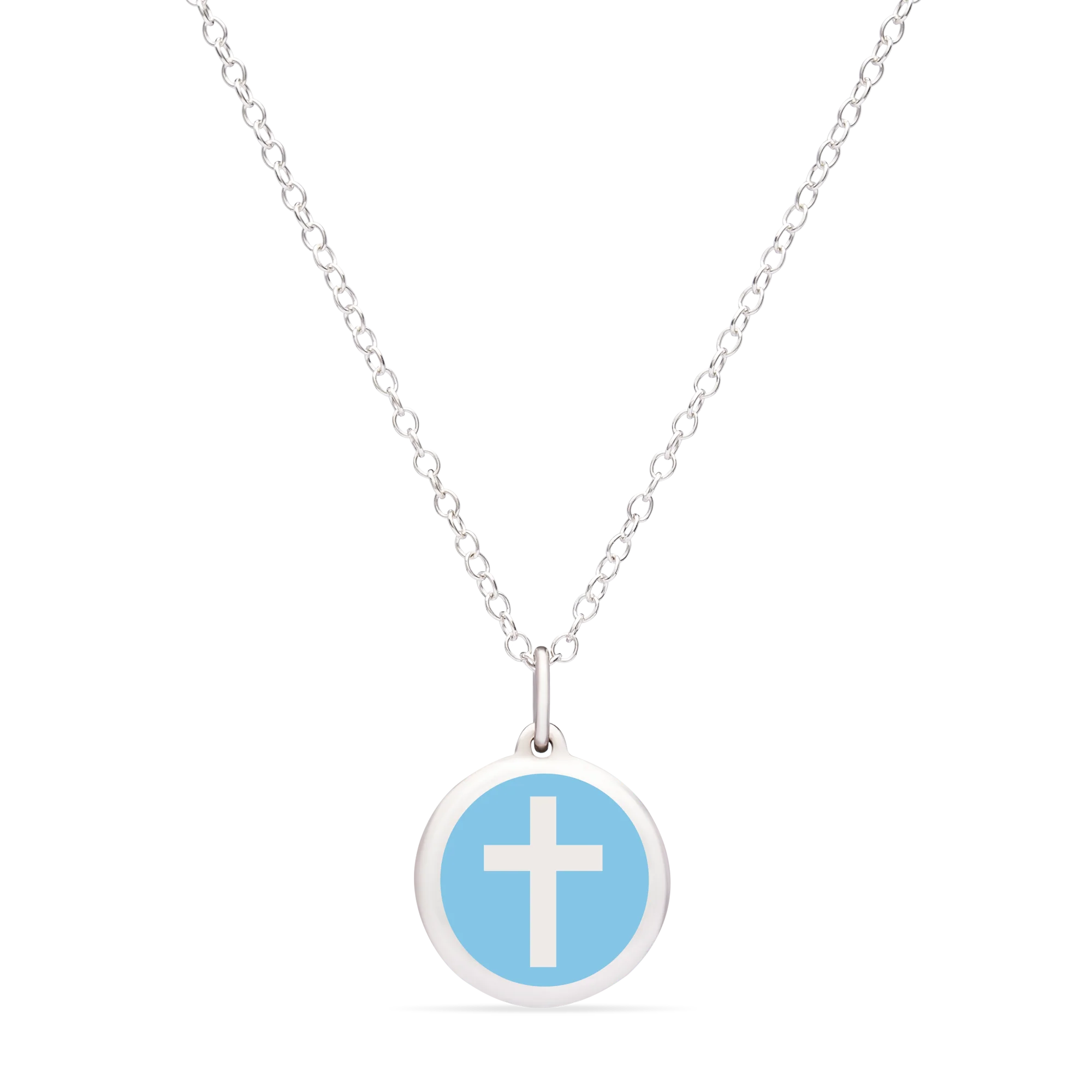 MINI CROSS CHARM sterling silver with rhodium plate - Image 3
