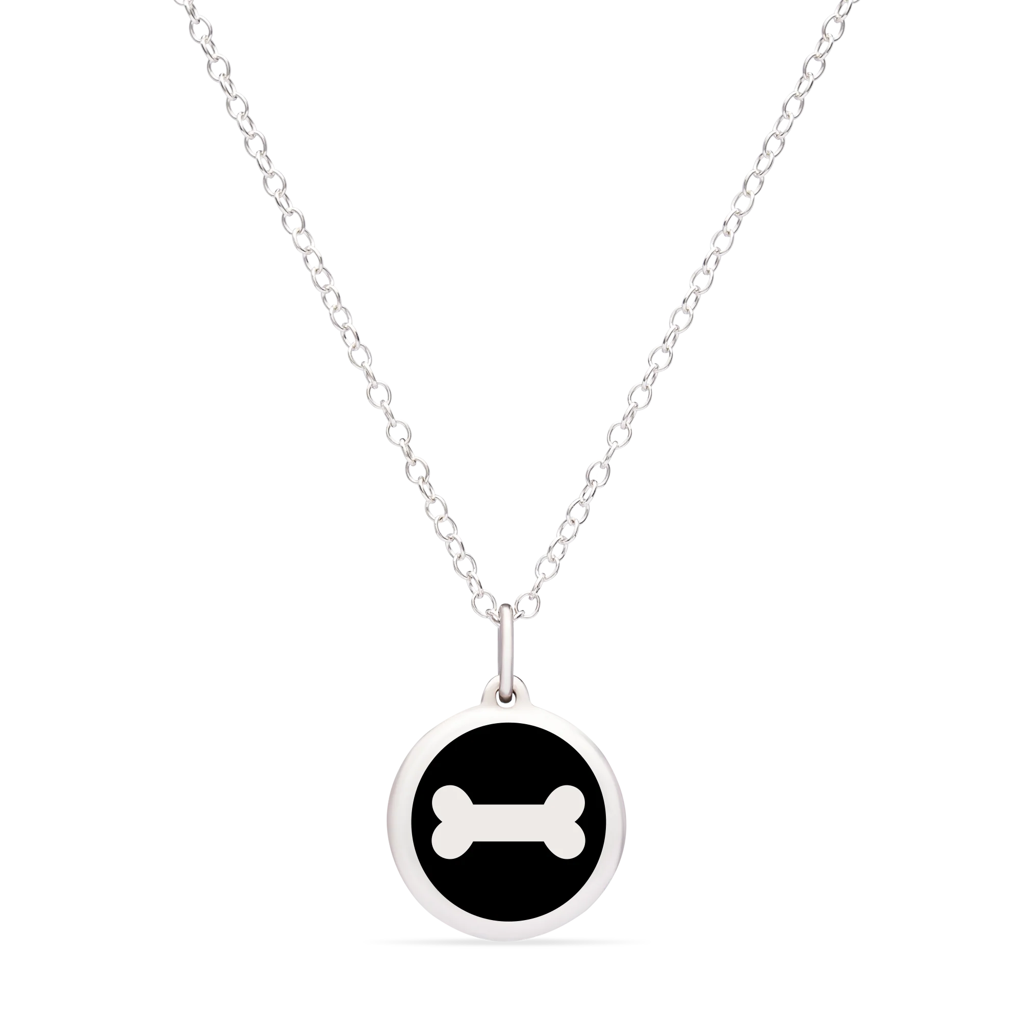MINI DOG BONE CHARM sterling silver with rhodium plate - Image 4