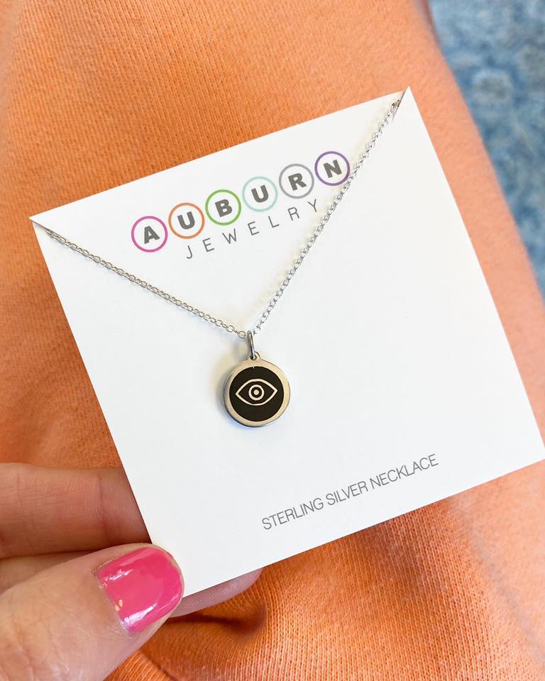 MINI EVIL EYE CHARM sterling silver with rhodium plate - Image 6