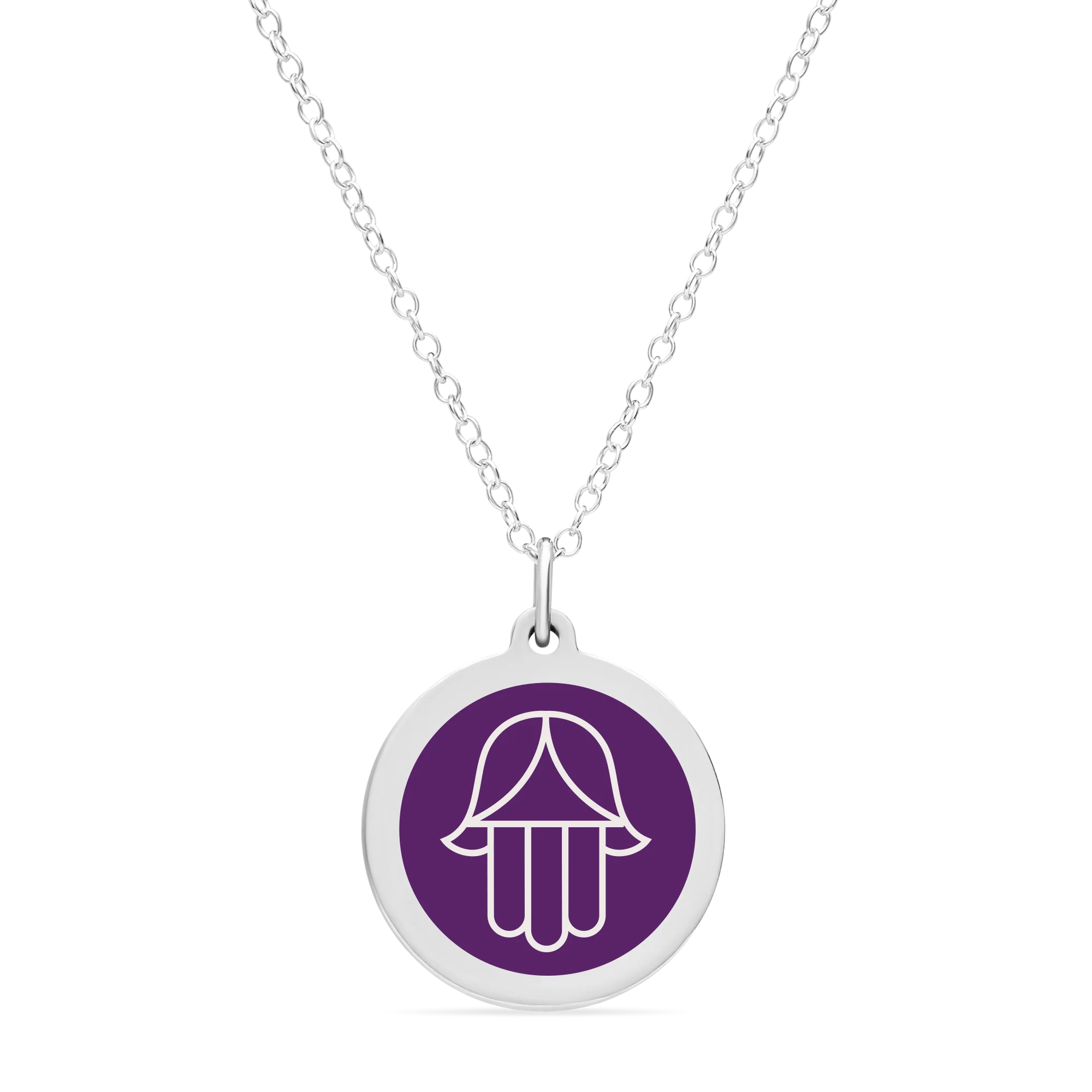 ORIGINAL HAMSA CHARM in sterling silver with rhodium plate - Image 12
