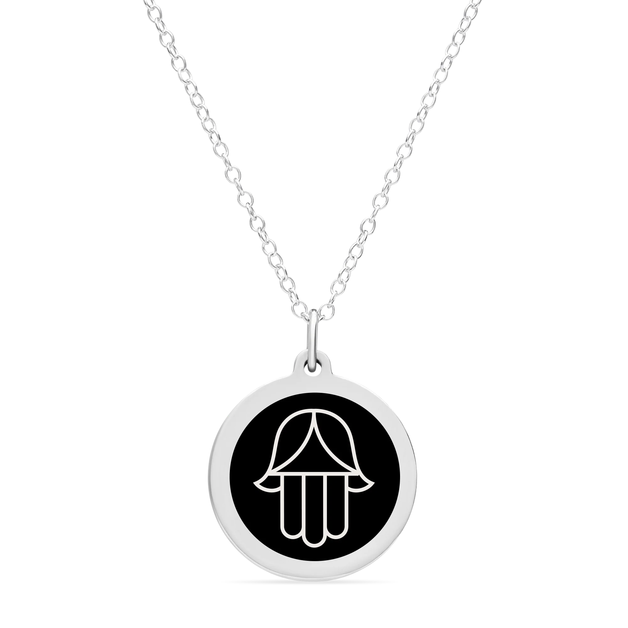 ORIGINAL HAMSA CHARM in sterling silver with rhodium plate - Image 3