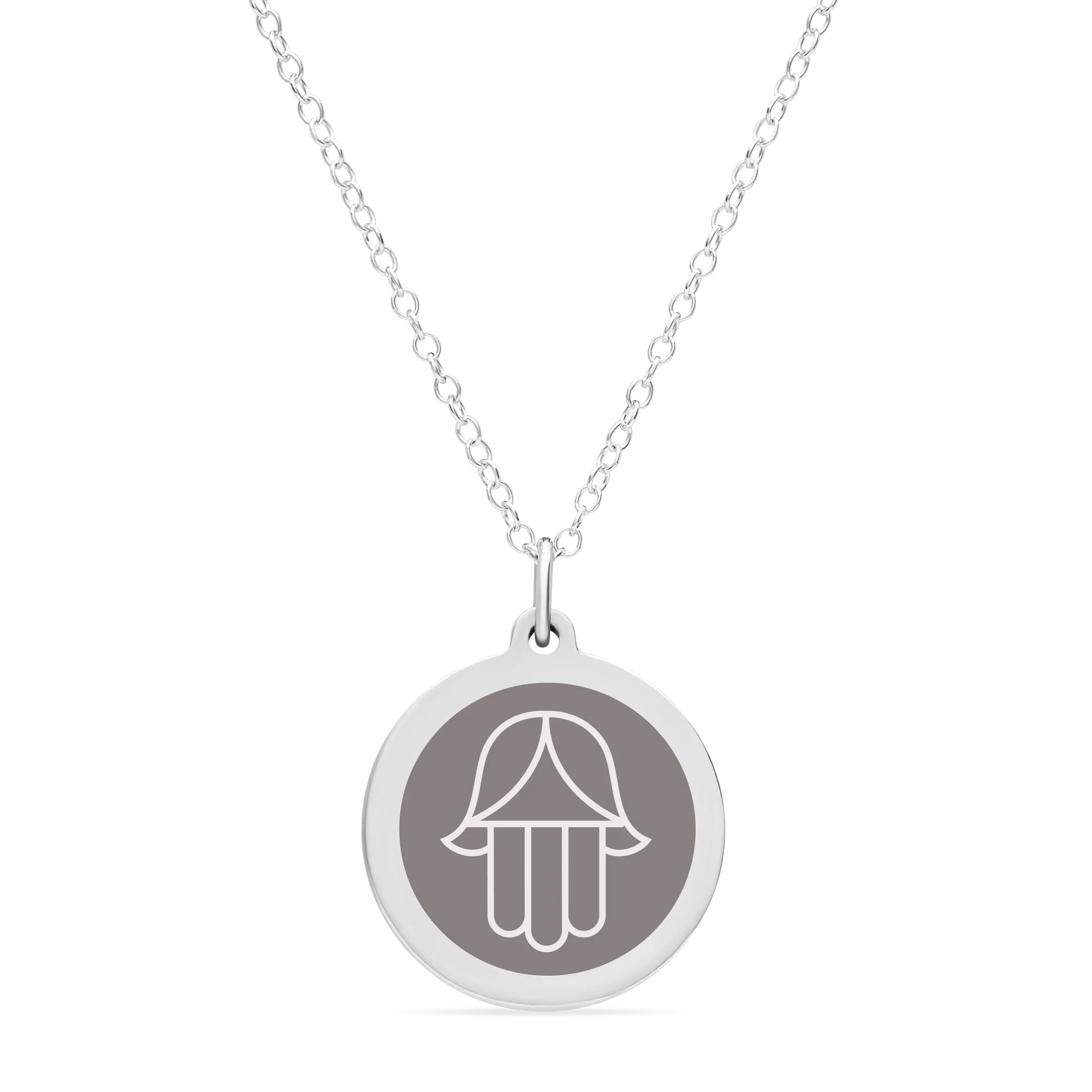 ORIGINAL HAMSA CHARM in sterling silver with rhodium plate - Image 6