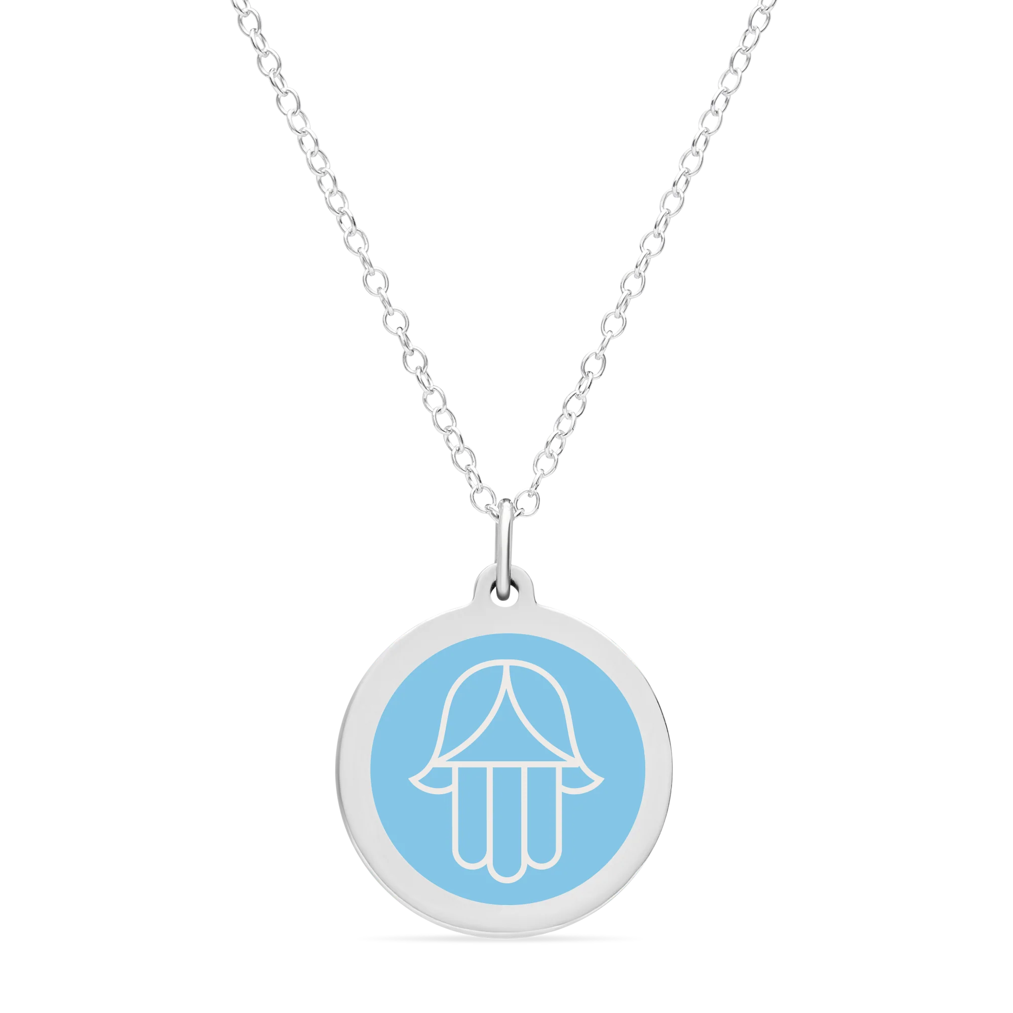 ORIGINAL HAMSA CHARM in sterling silver with rhodium plate - Image 8