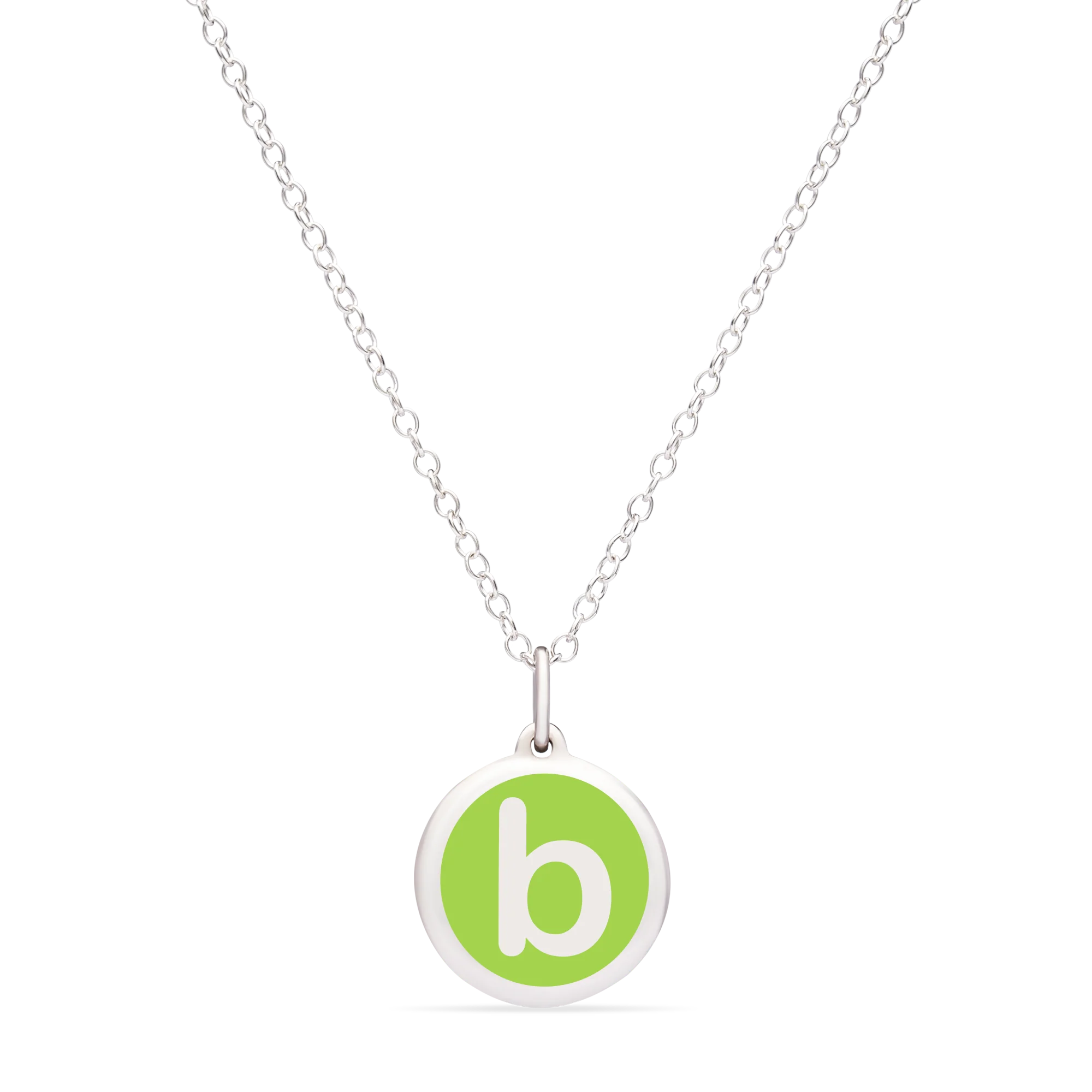 MINI INITIAL 'b' CHARM sterling silver with rhodium plate - Image 12