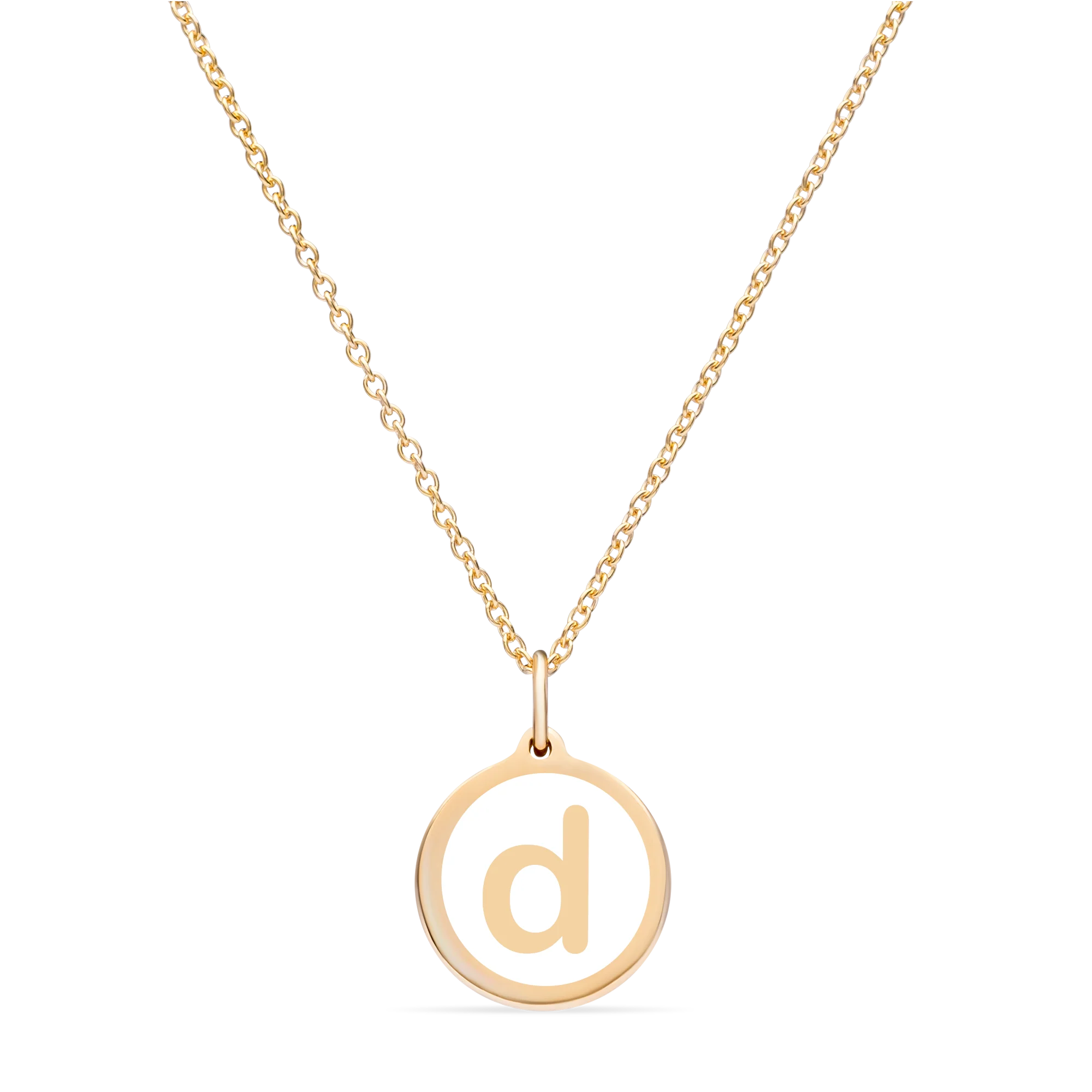MINI INITIAL 'd' CHARM 14k gold vermeil