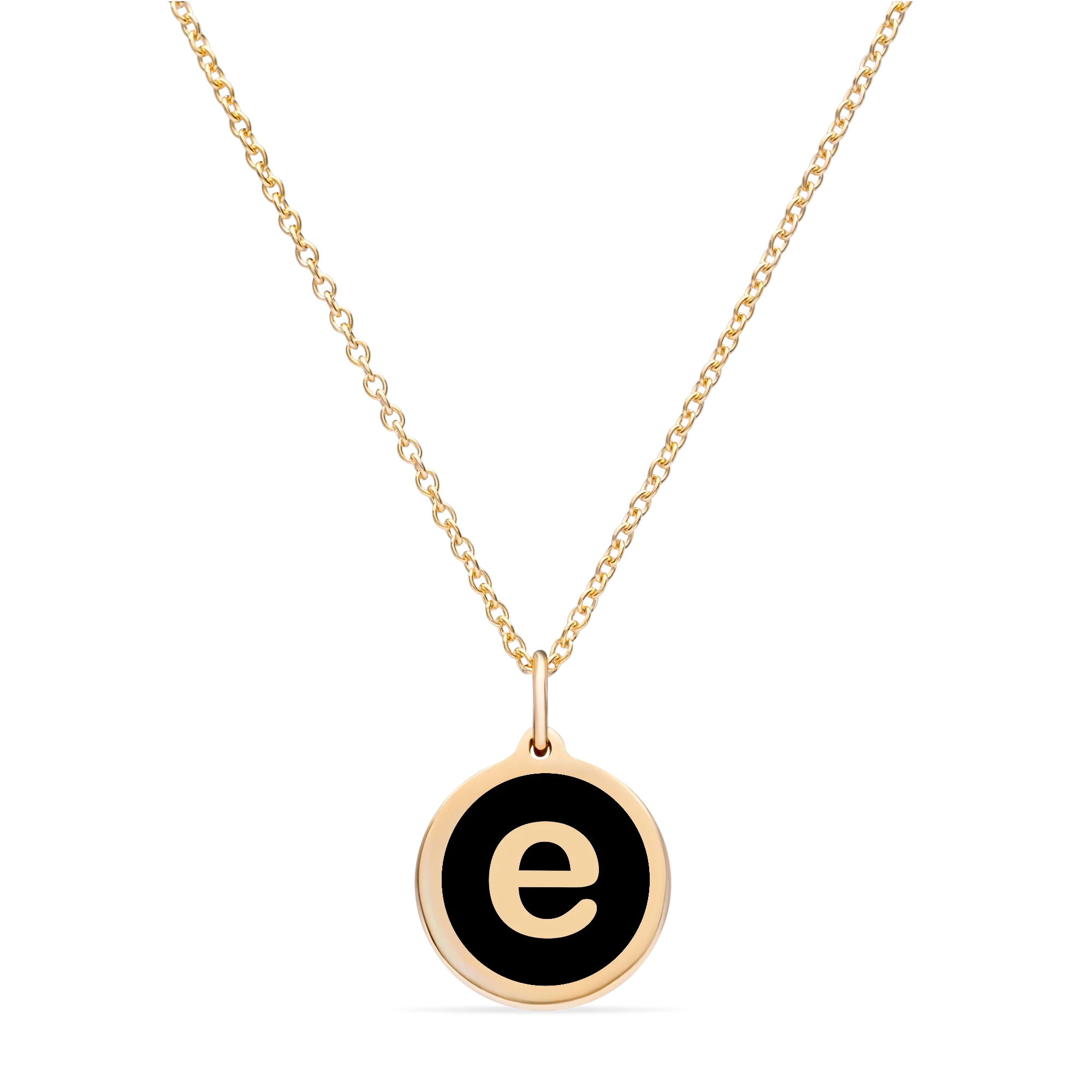 MINI INITIAL 'e' CHARM 14k gold vermeil