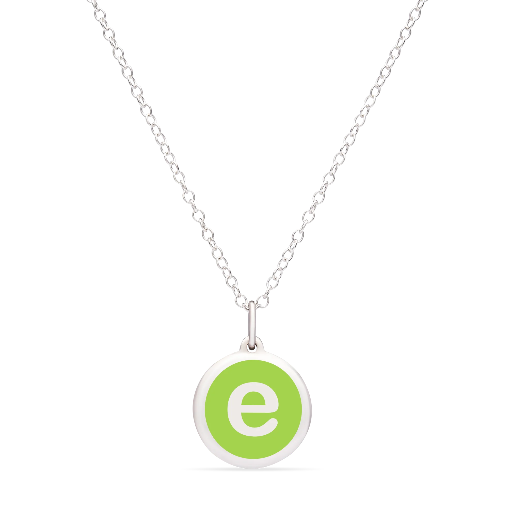 MINI INITIAL 'e' CHARM sterling silver with rhodium plate - Image 12