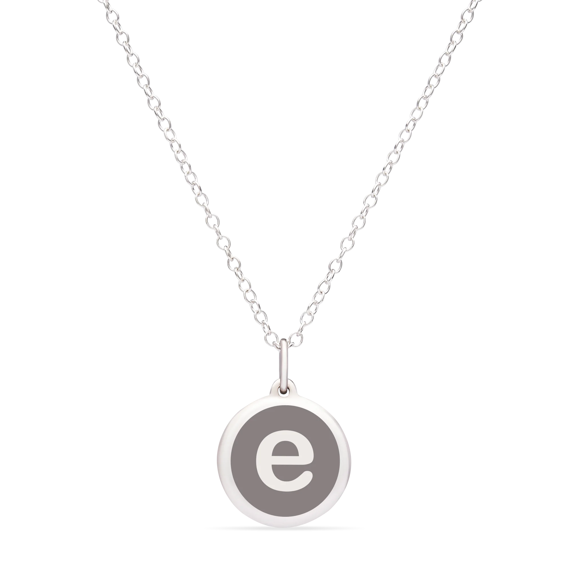 MINI INITIAL 'e' CHARM sterling silver with rhodium plate - Image 8