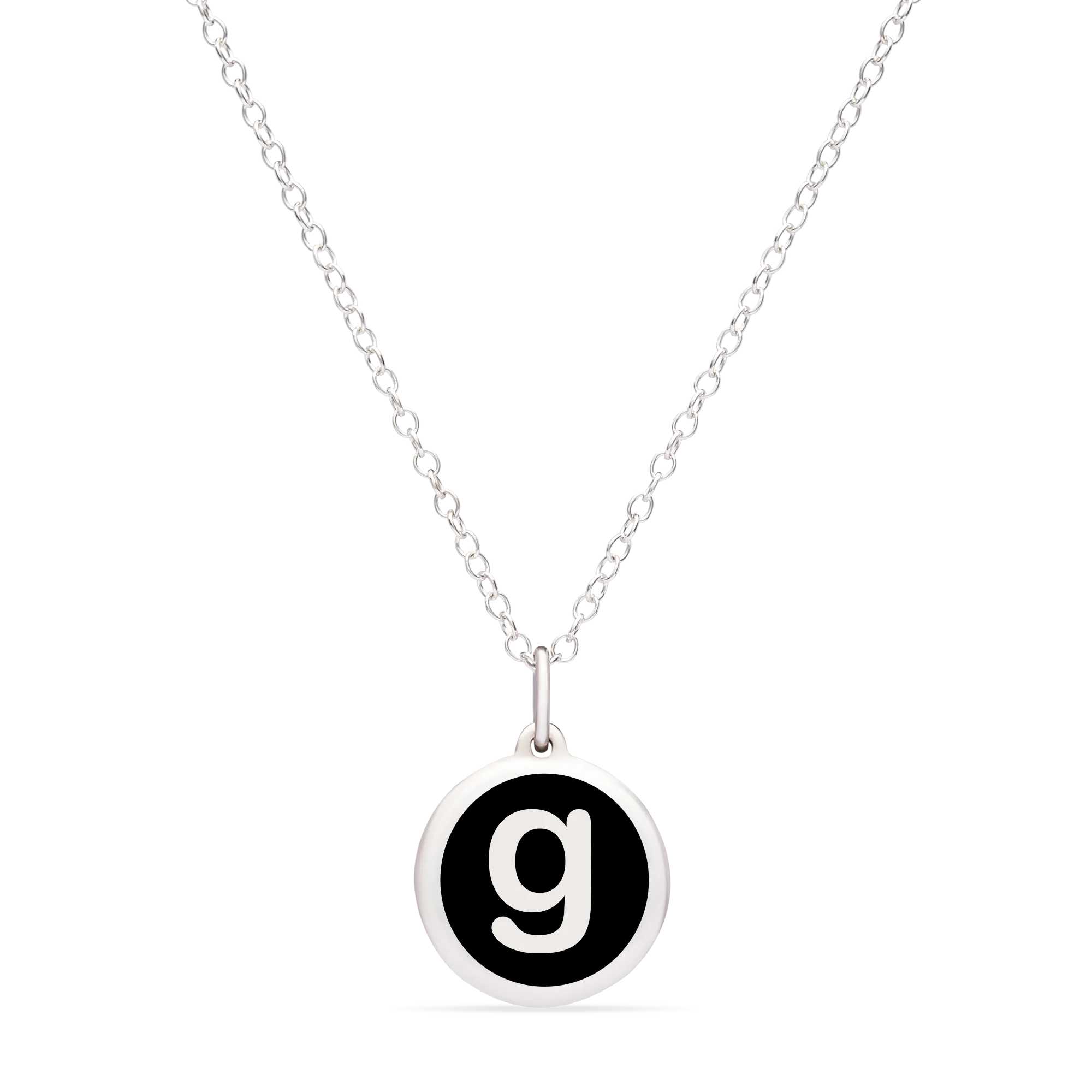 MINI INITIAL 'g' CHARM sterling silver with rhodium plate - Image 6