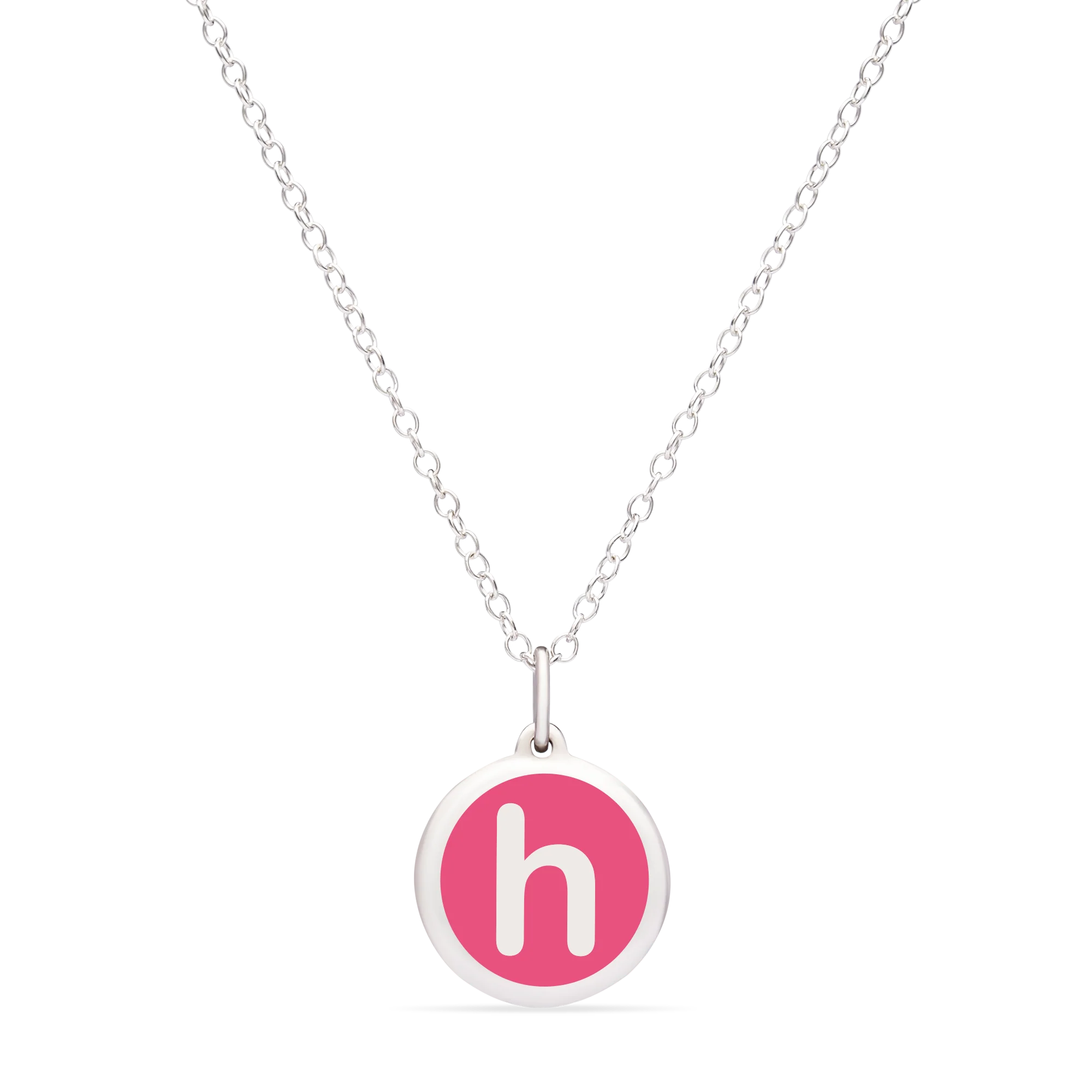 MINI INITIAL 'h' CHARM sterling silver with rhodium plate - Image 11