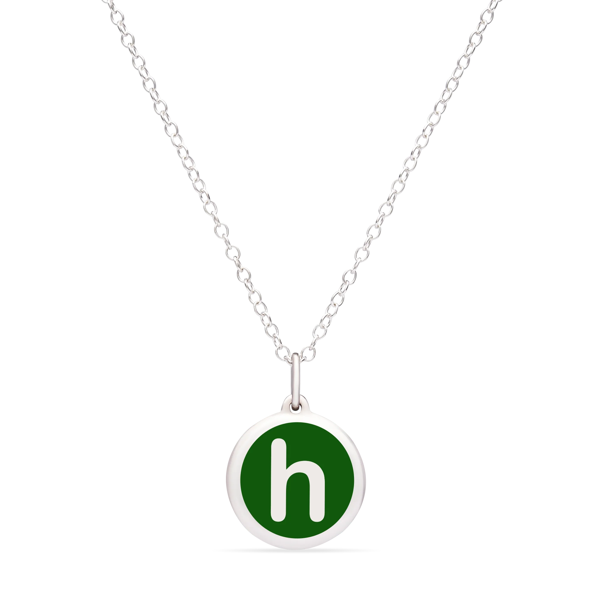 MINI INITIAL 'h' CHARM sterling silver with rhodium plate - Image 12