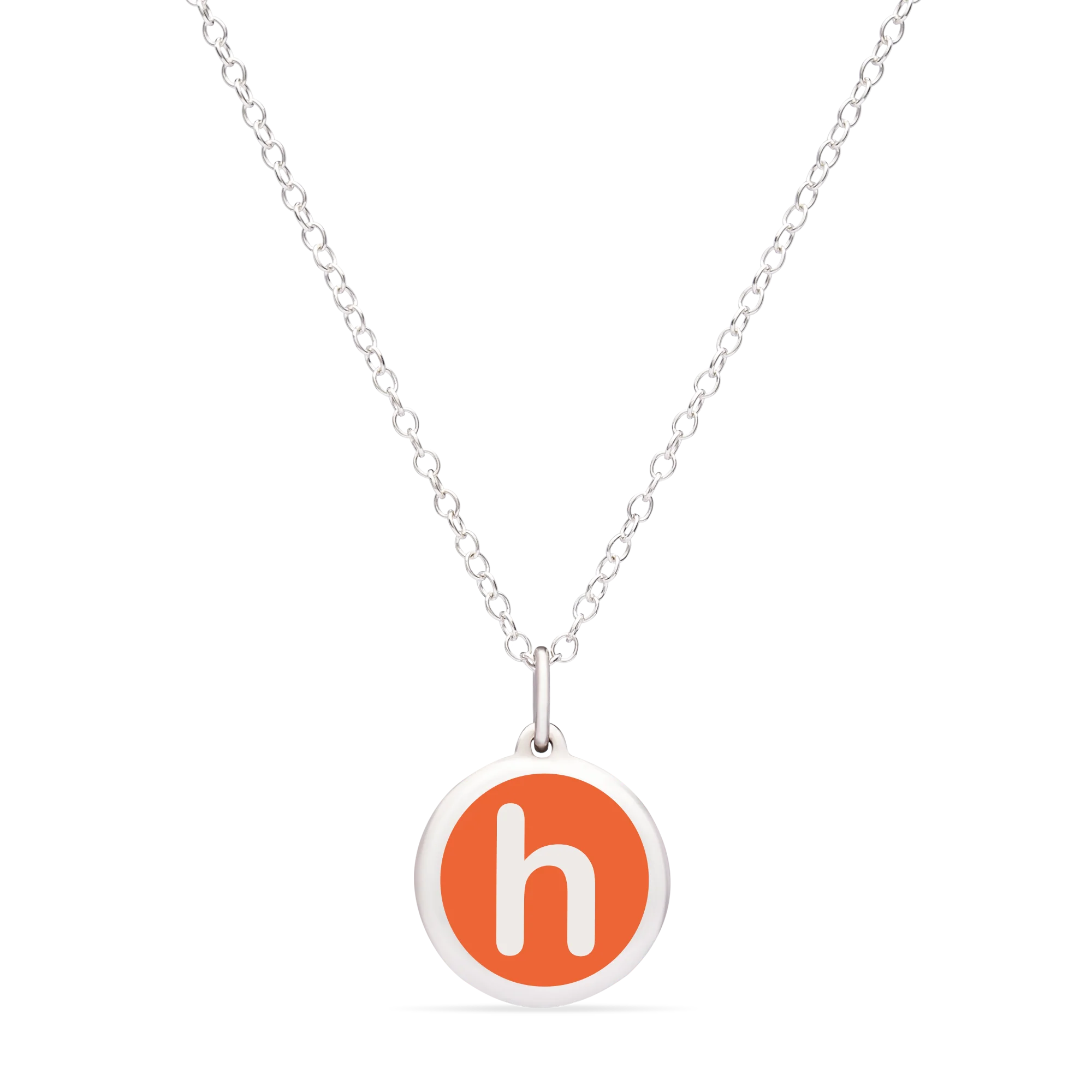 MINI INITIAL 'h' CHARM sterling silver with rhodium plate - Image 15