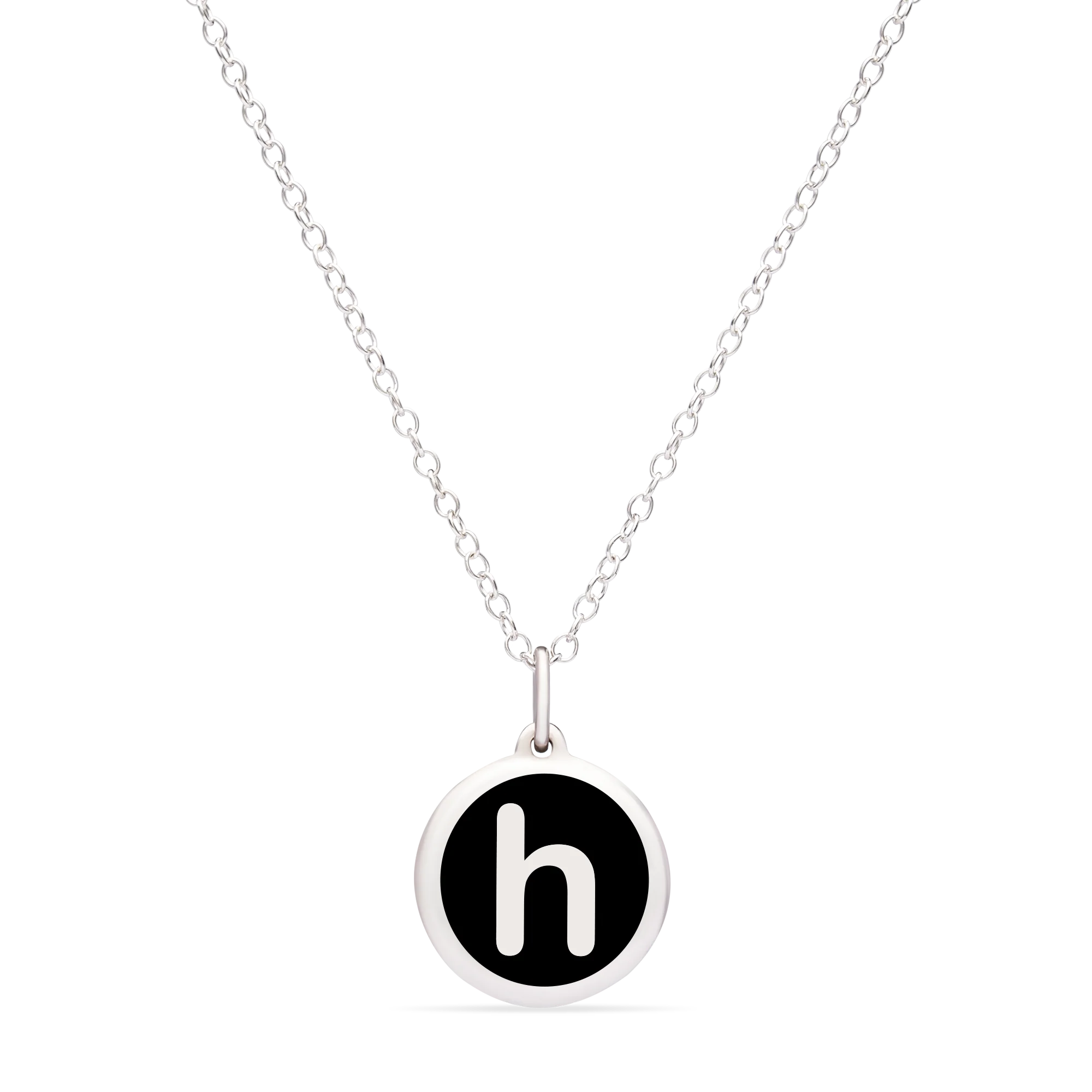 MINI INITIAL 'h' CHARM sterling silver with rhodium plate - Image 7