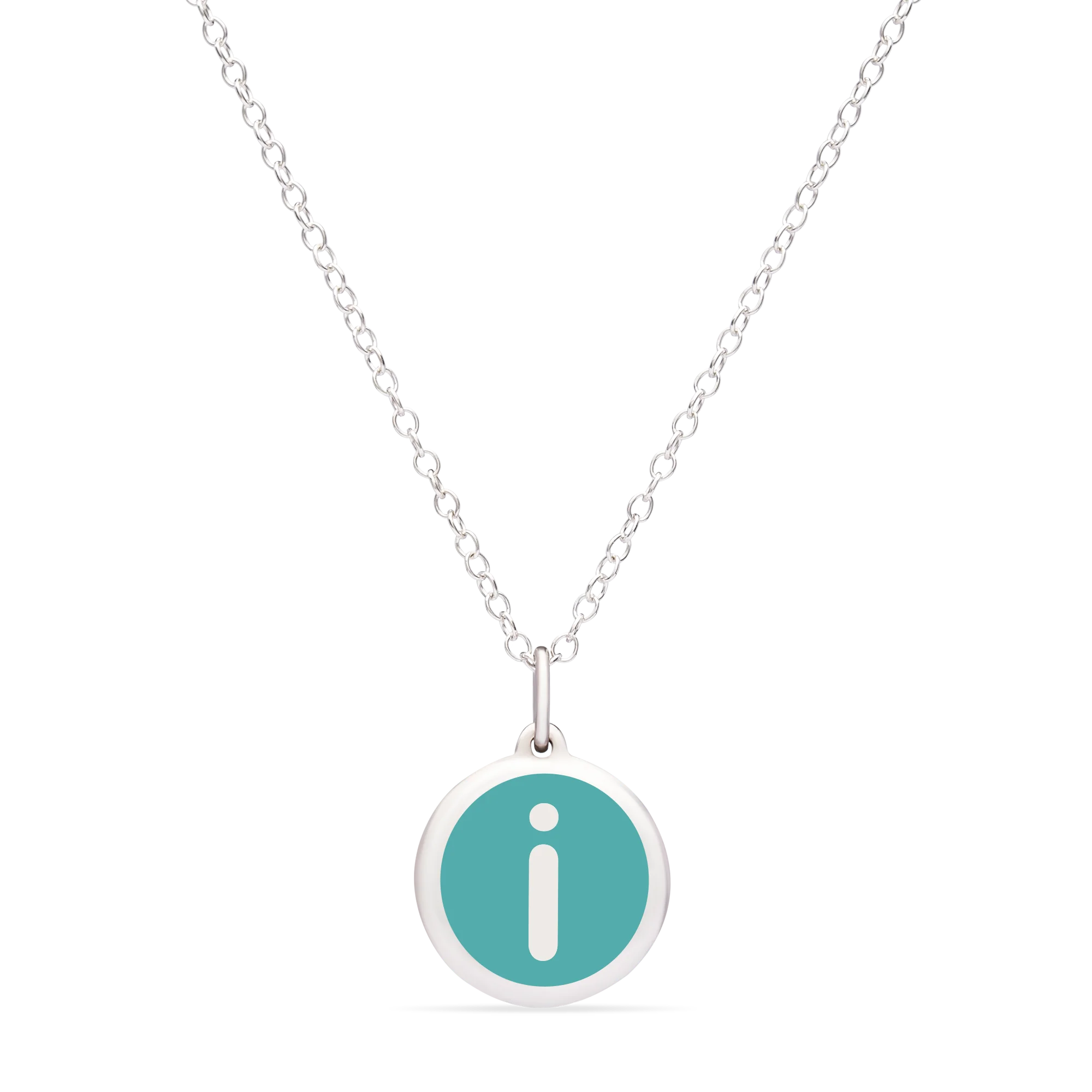 MINI INITIAL 'i' CHARM sterling silver with rhodium plate - Image 19