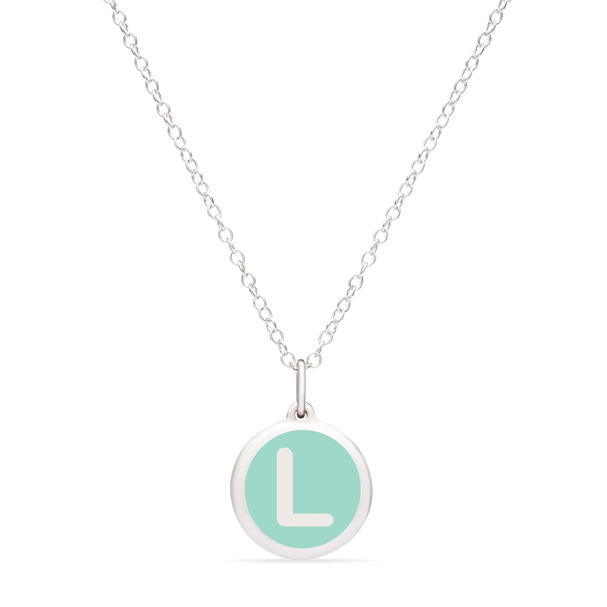 MINI INITIAL 'L' CHARM sterling silver with rhodium plate - Image 14