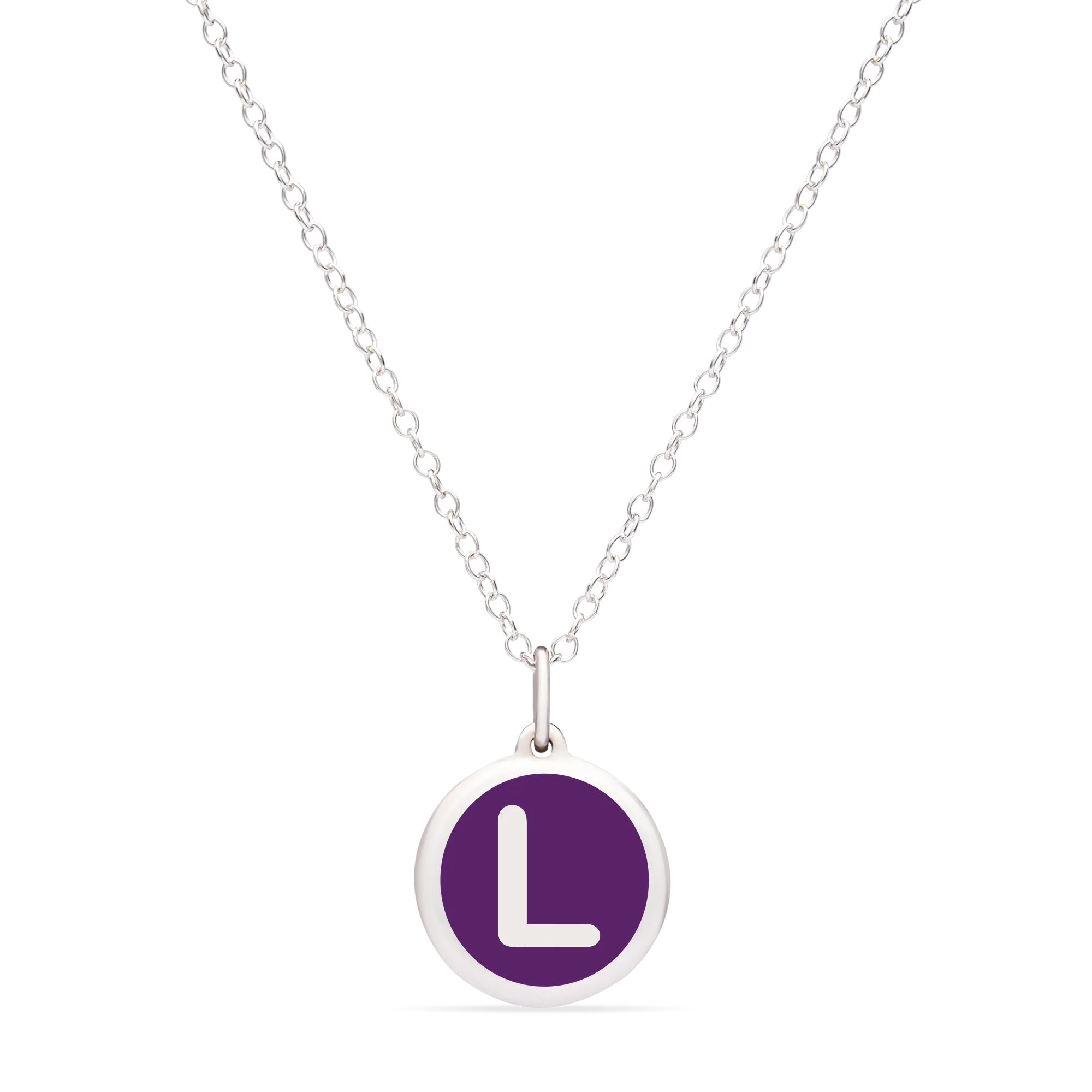 MINI INITIAL 'L' CHARM sterling silver with rhodium plate - Image 16