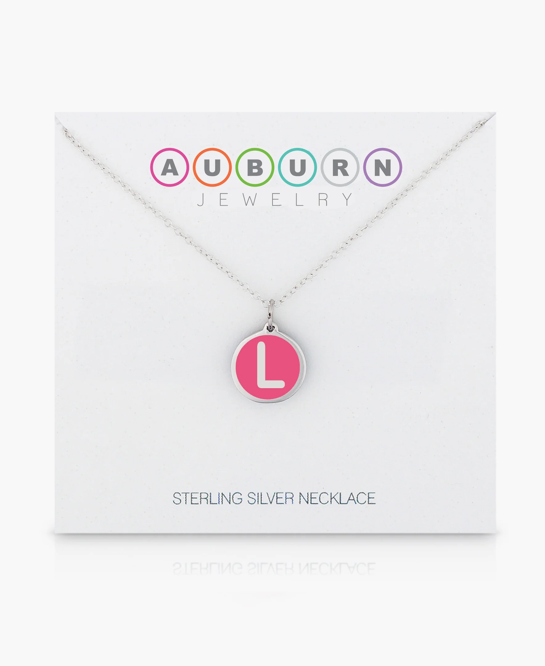MINI INITIAL 'L' CHARM sterling silver with rhodium plate - Image 3