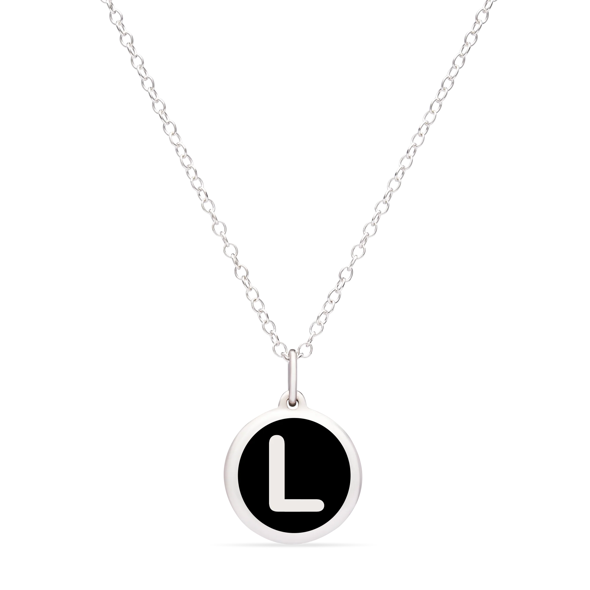 MINI INITIAL 'L' CHARM sterling silver with rhodium plate - Image 6