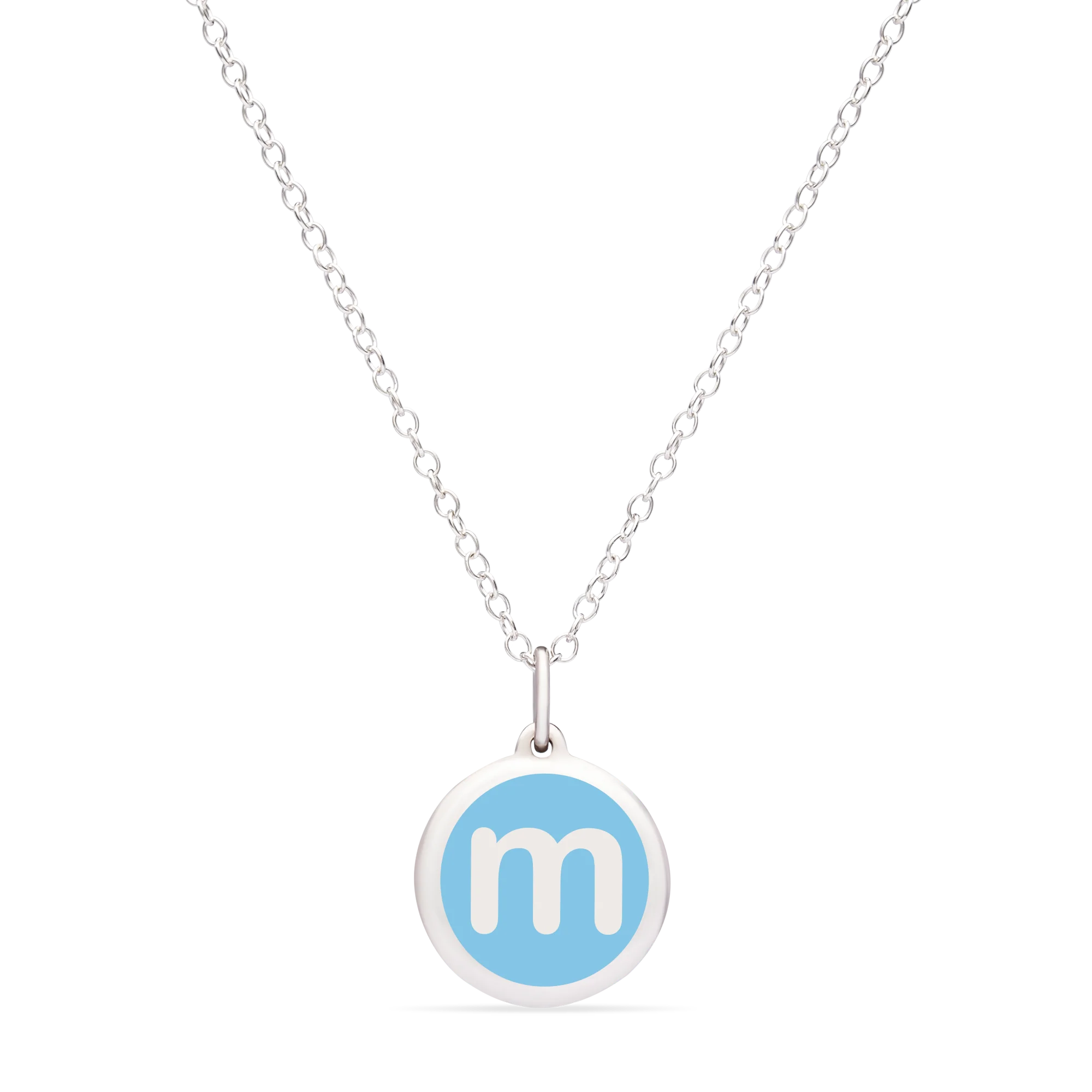MINI INITIAL 'm' CHARM sterling silver with rhodium plate - Image 12