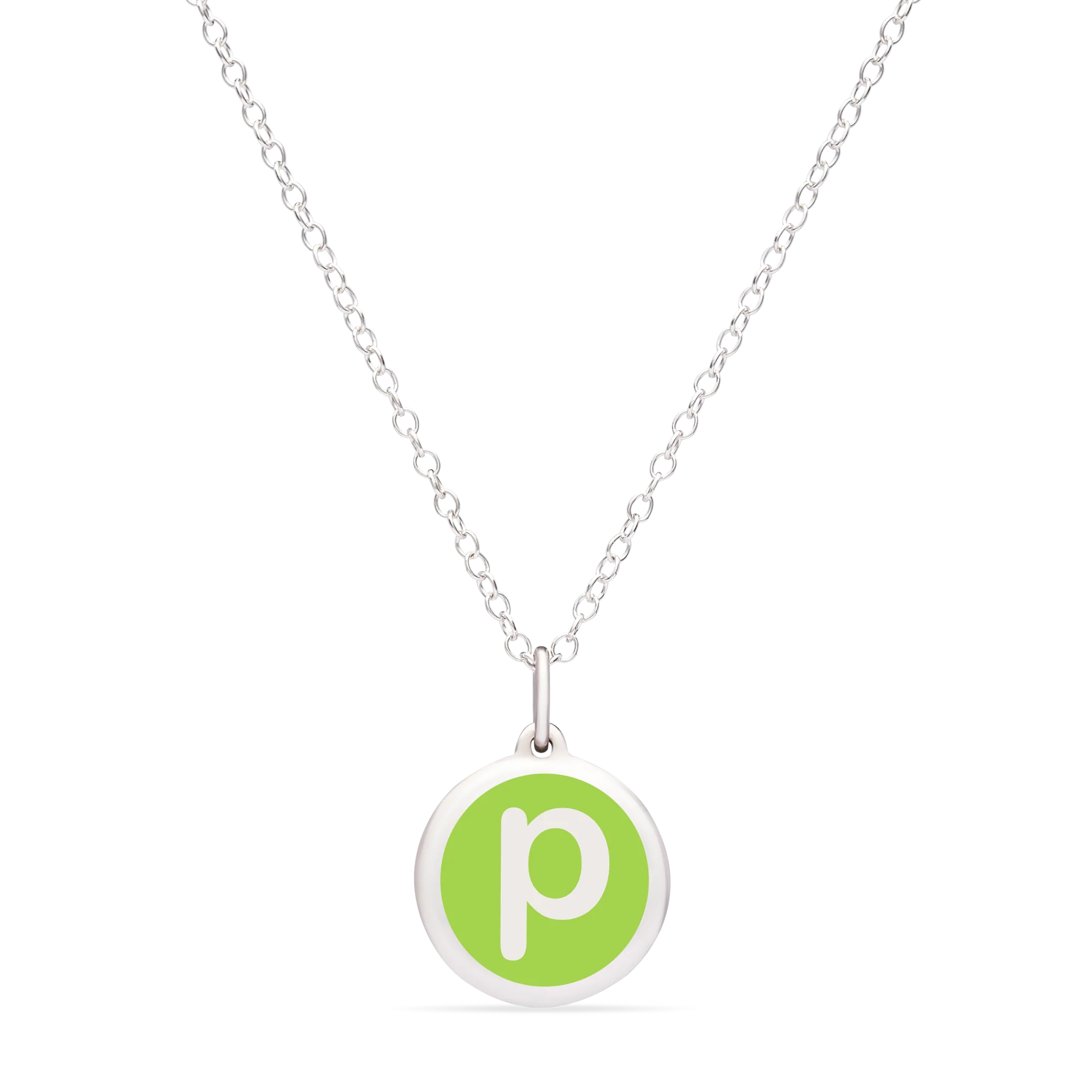 MINI INITIAL 'p' CHARM sterling silver with rhodium plate - Image 12