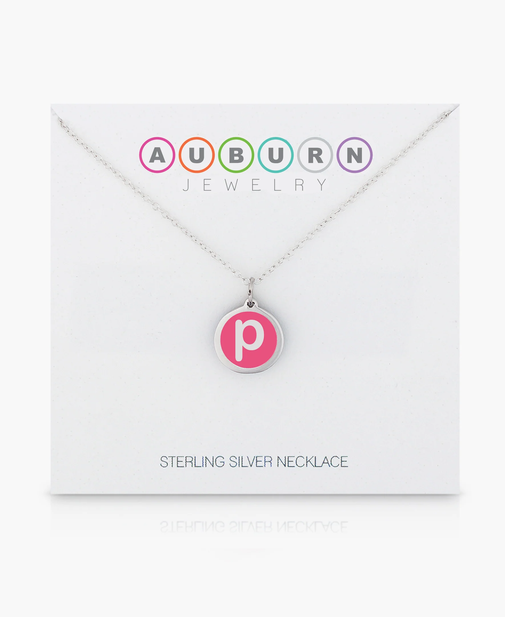MINI INITIAL 'p' CHARM sterling silver with rhodium plate - Image 3