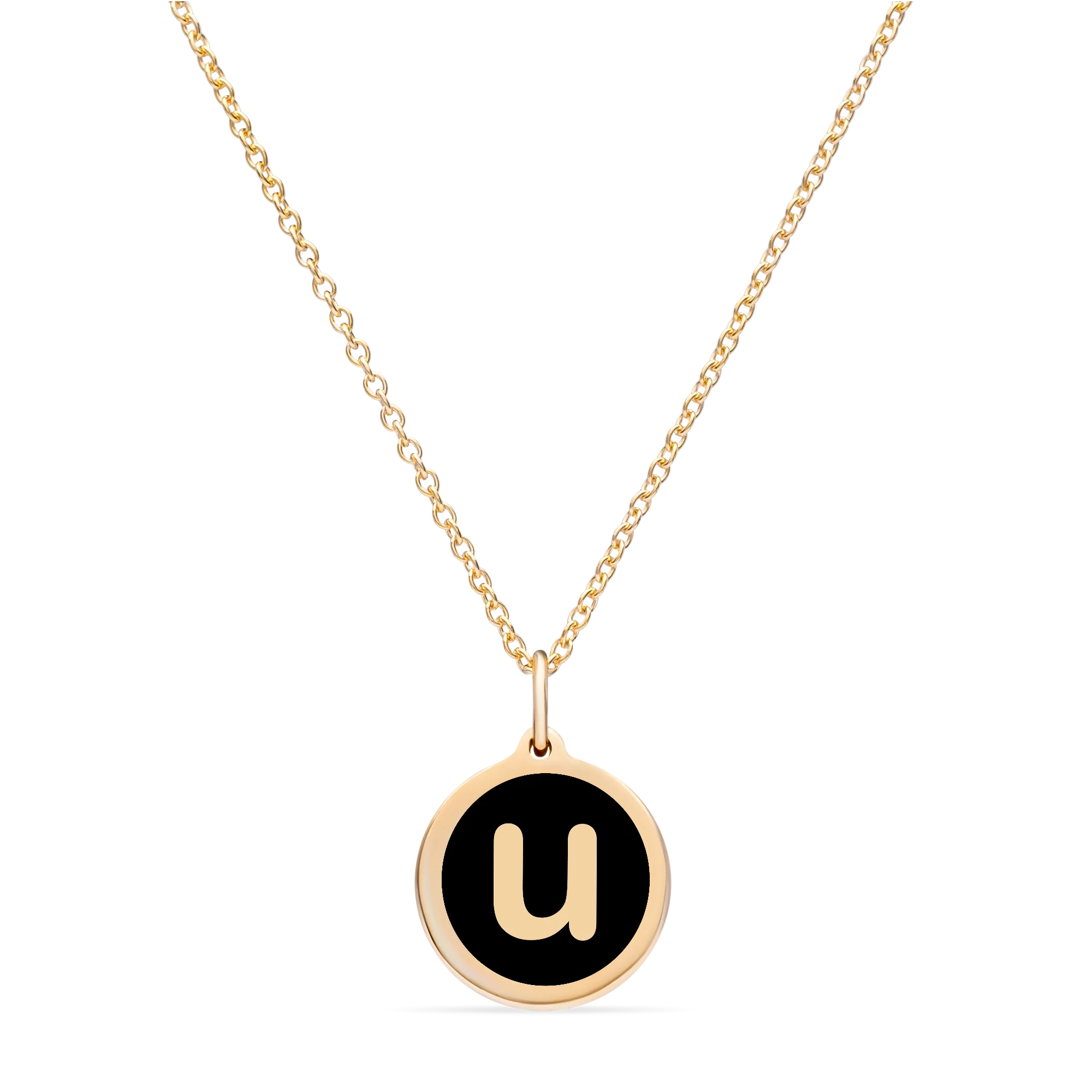 MINI INITIAL 'u' CHARM 14k gold vermeil