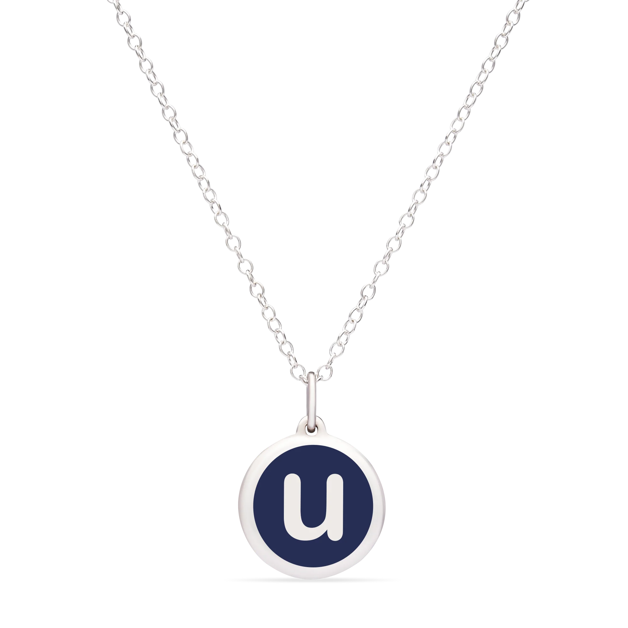 MINI INITIAL 'u' CHARM sterling silver with rhodium plate - Image 14