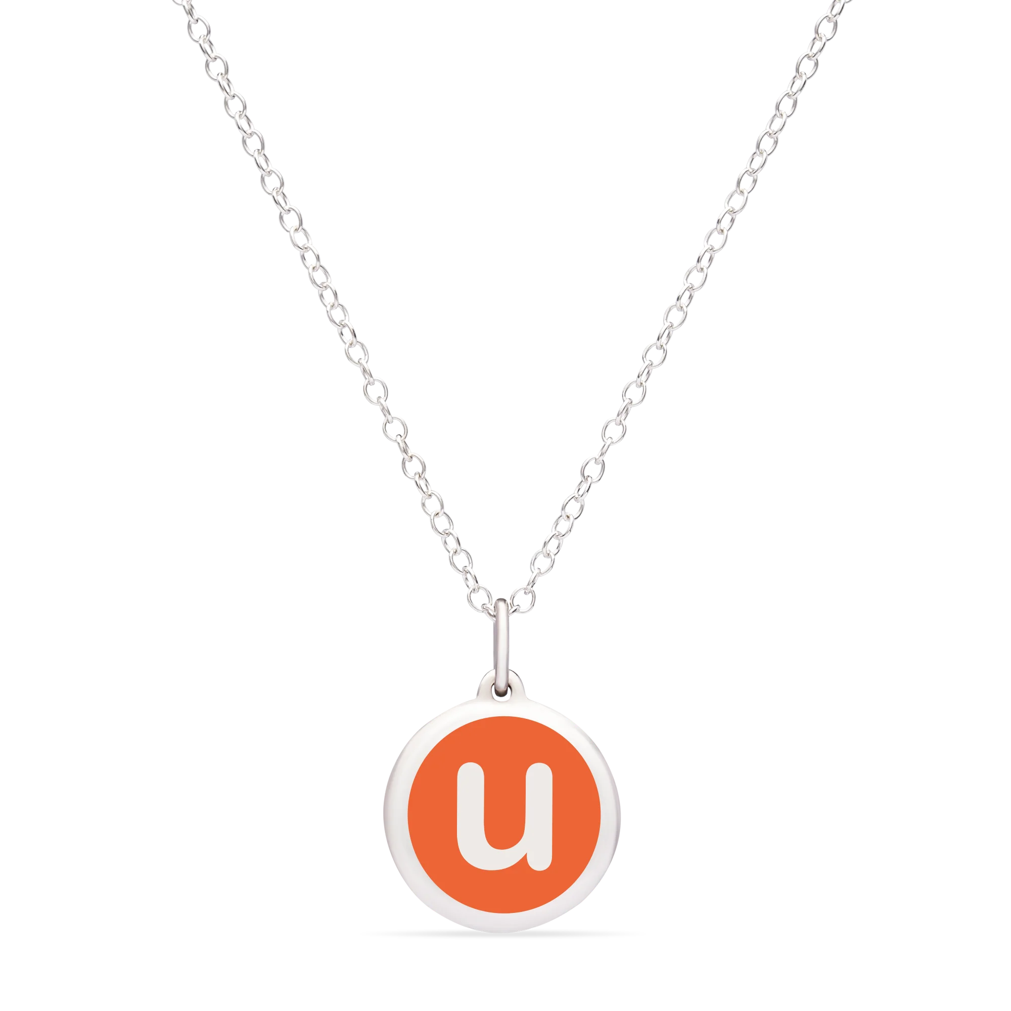 MINI INITIAL 'u' CHARM sterling silver with rhodium plate - Image 15