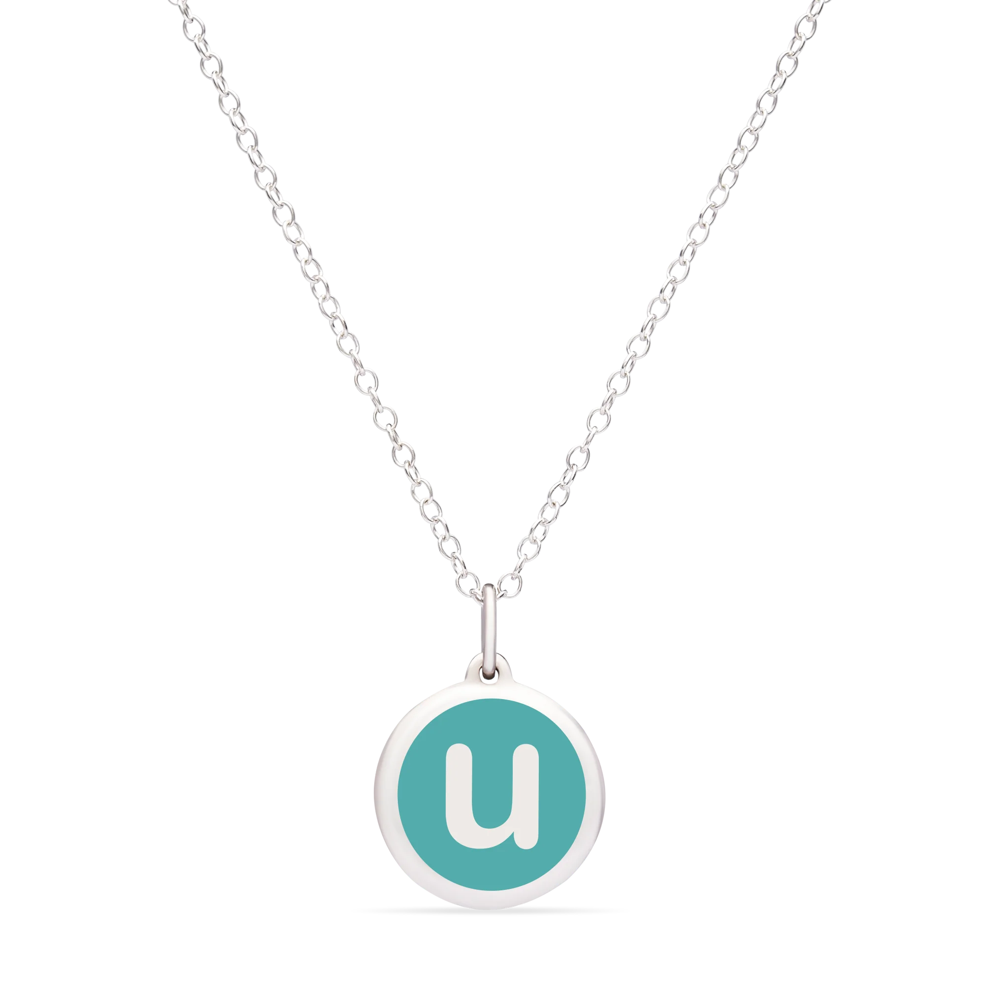MINI INITIAL 'u' CHARM sterling silver with rhodium plate - Image 19