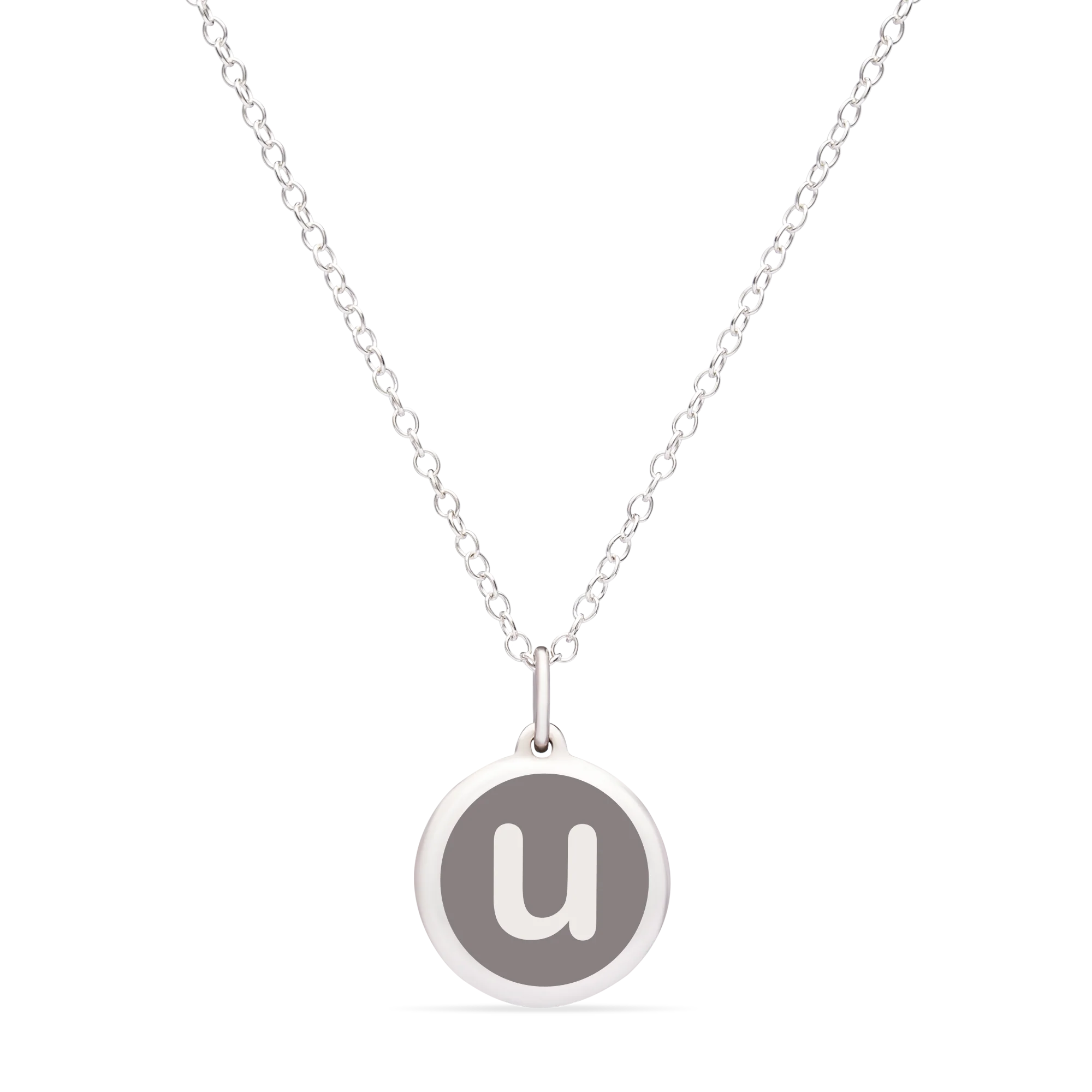 MINI INITIAL 'u' CHARM sterling silver with rhodium plate - Image 8