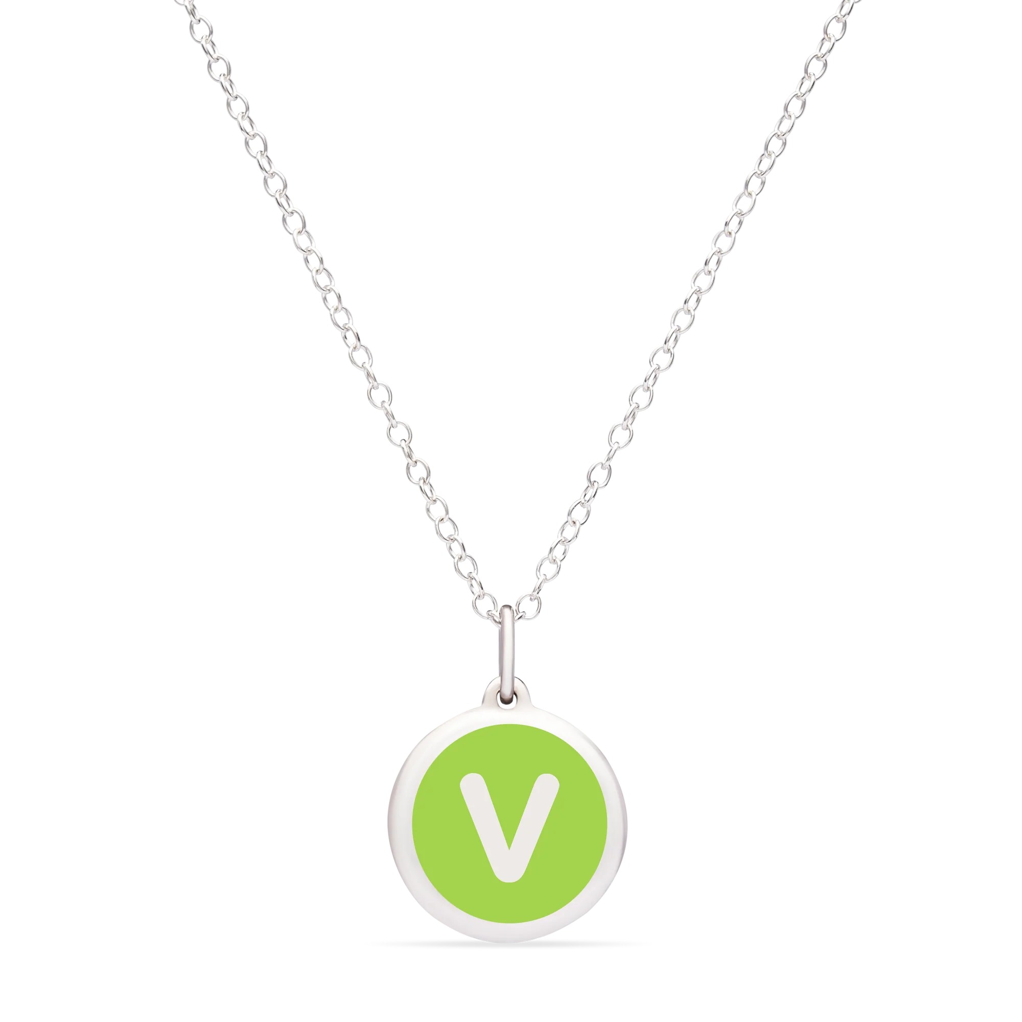 MINI INITIAL 'v' CHARM sterling silver with rhodium plate - Image 13