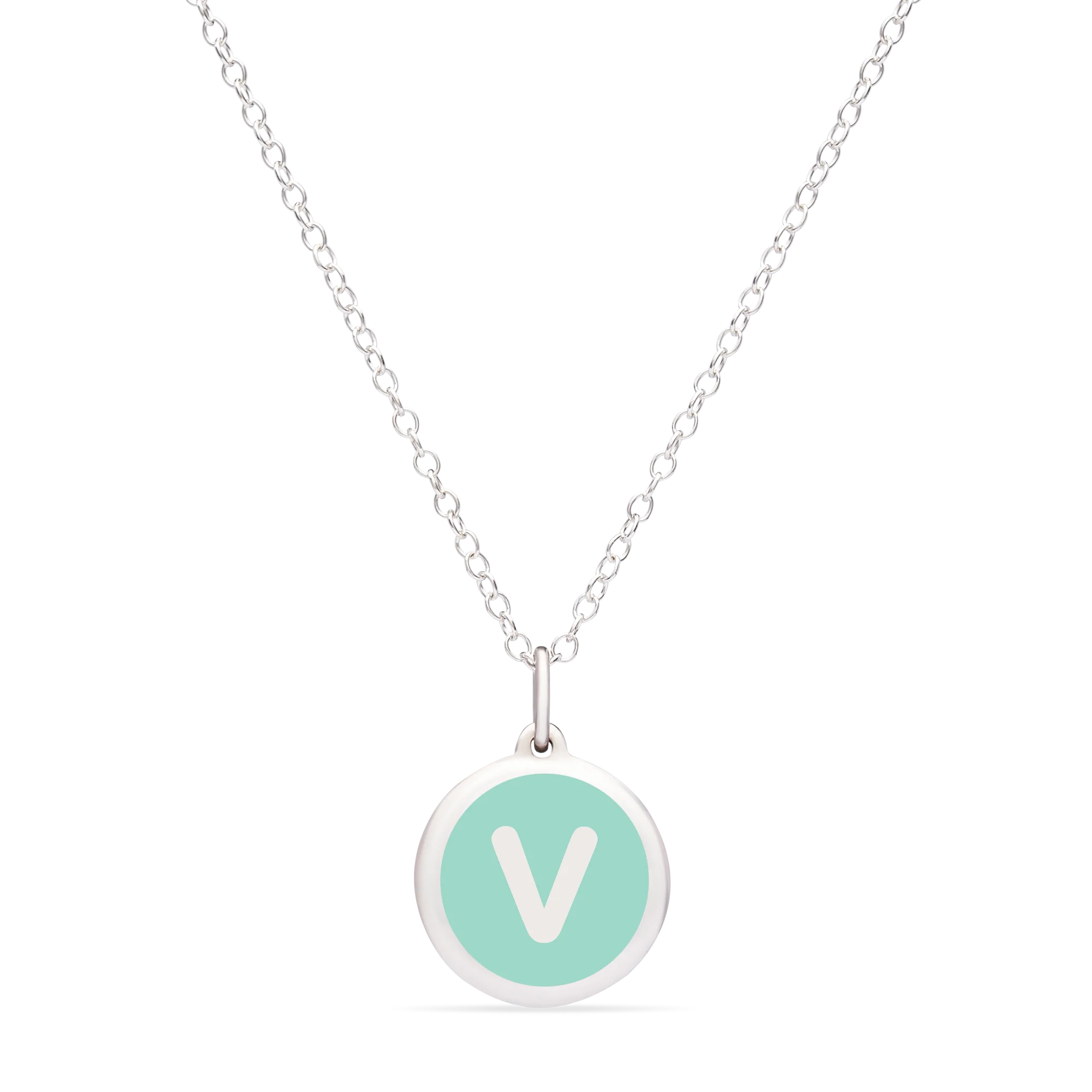 MINI INITIAL 'v' CHARM sterling silver with rhodium plate - Image 14