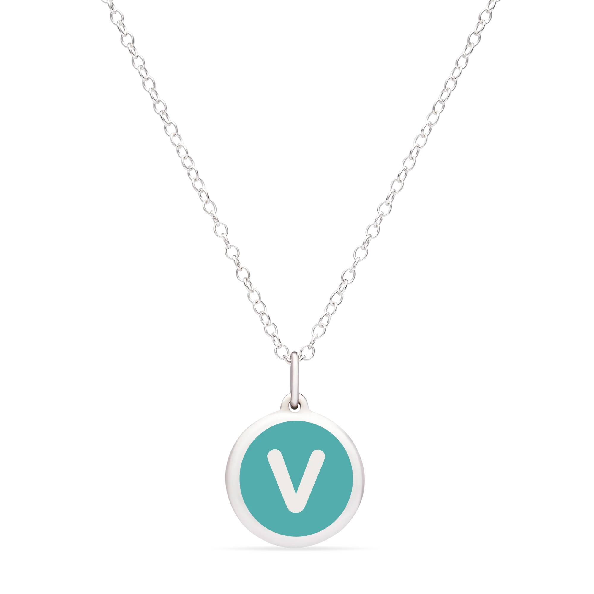 MINI INITIAL 'v' CHARM sterling silver with rhodium plate - Image 19