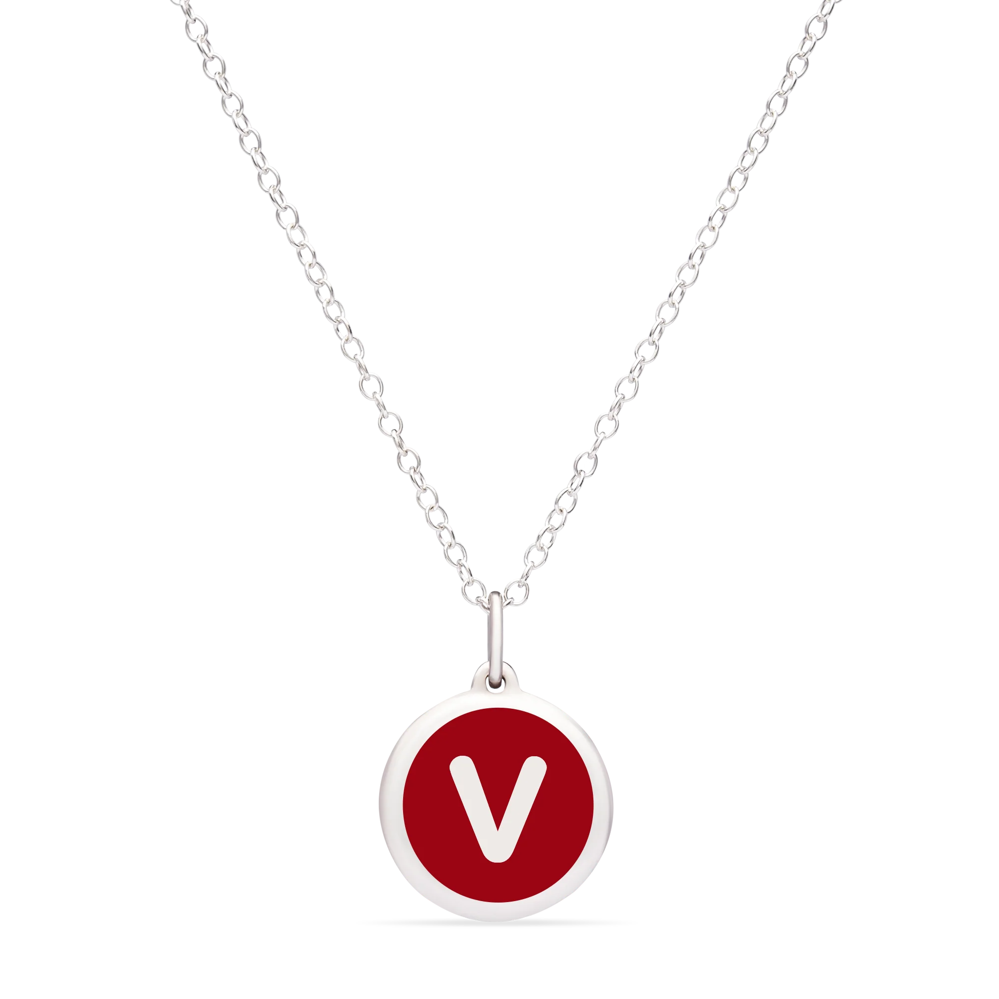 MINI INITIAL 'v' CHARM sterling silver with rhodium plate - Image 7