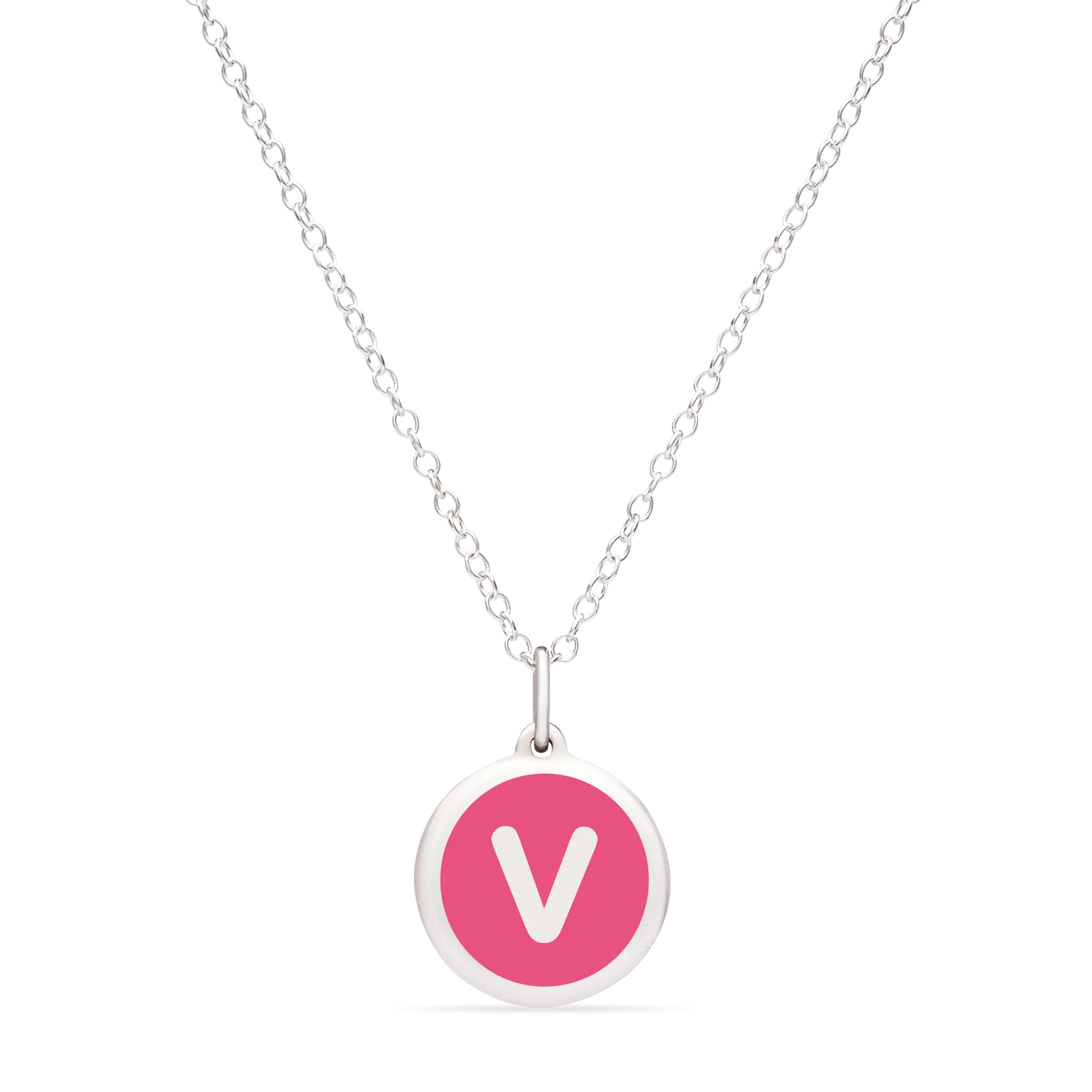 MINI INITIAL 'v' CHARM sterling silver with rhodium plate - Image 9