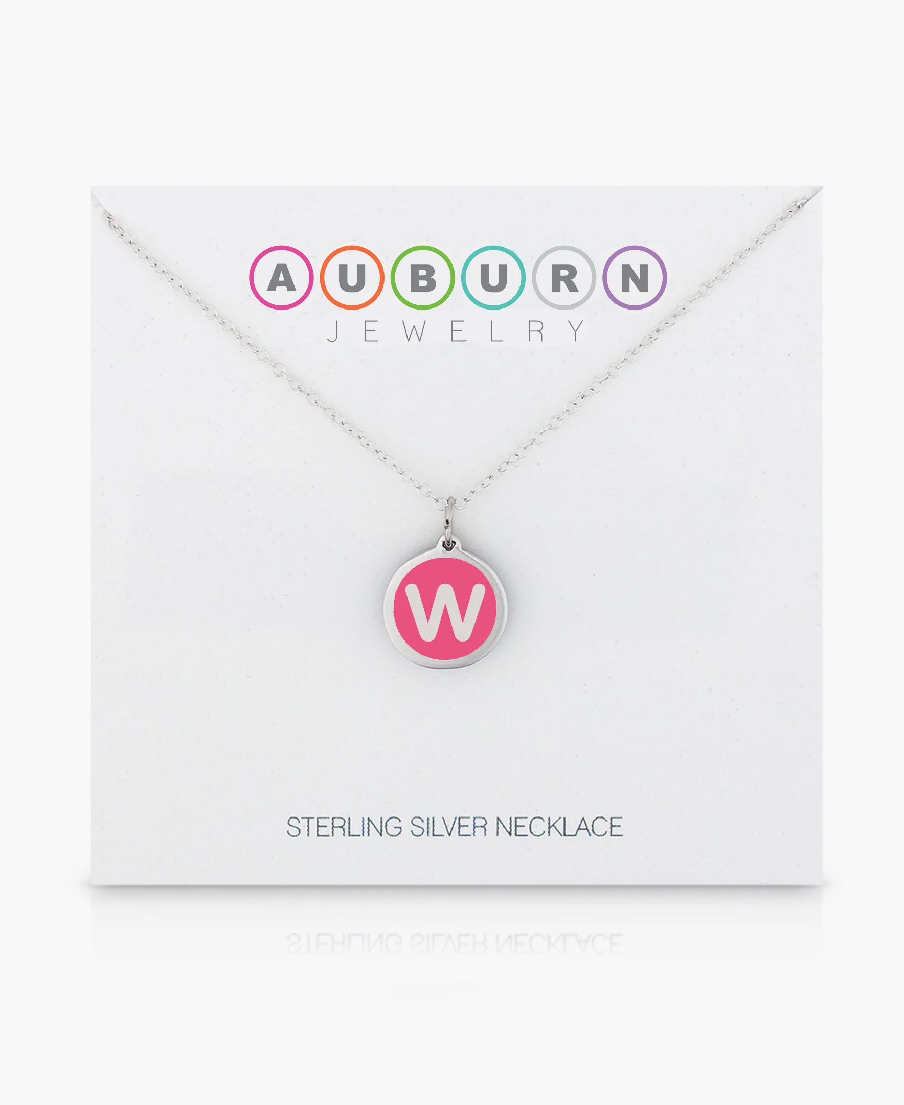 MINI INITIAL 'w' CHARM sterling silver with rhodium plate - Image 3