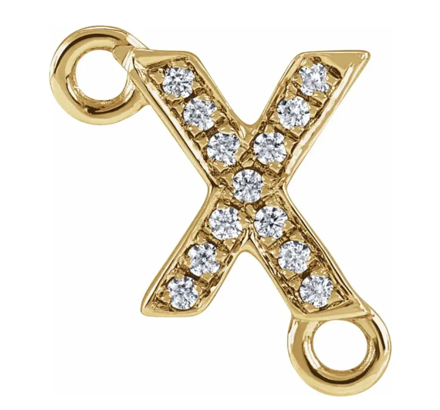 NEW! Solid 14k Gold + Diamond Letters - Image 24