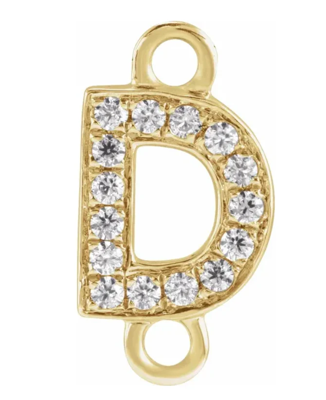 NEW! Solid 14k Gold + Diamond Letters - Image 4
