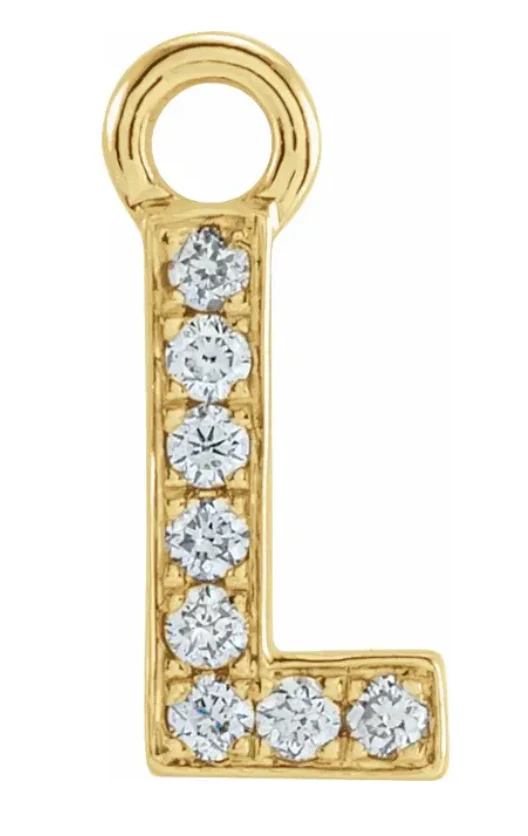 NEW! Solid 14k Gold + Diamond Letters Dangles - Image 12