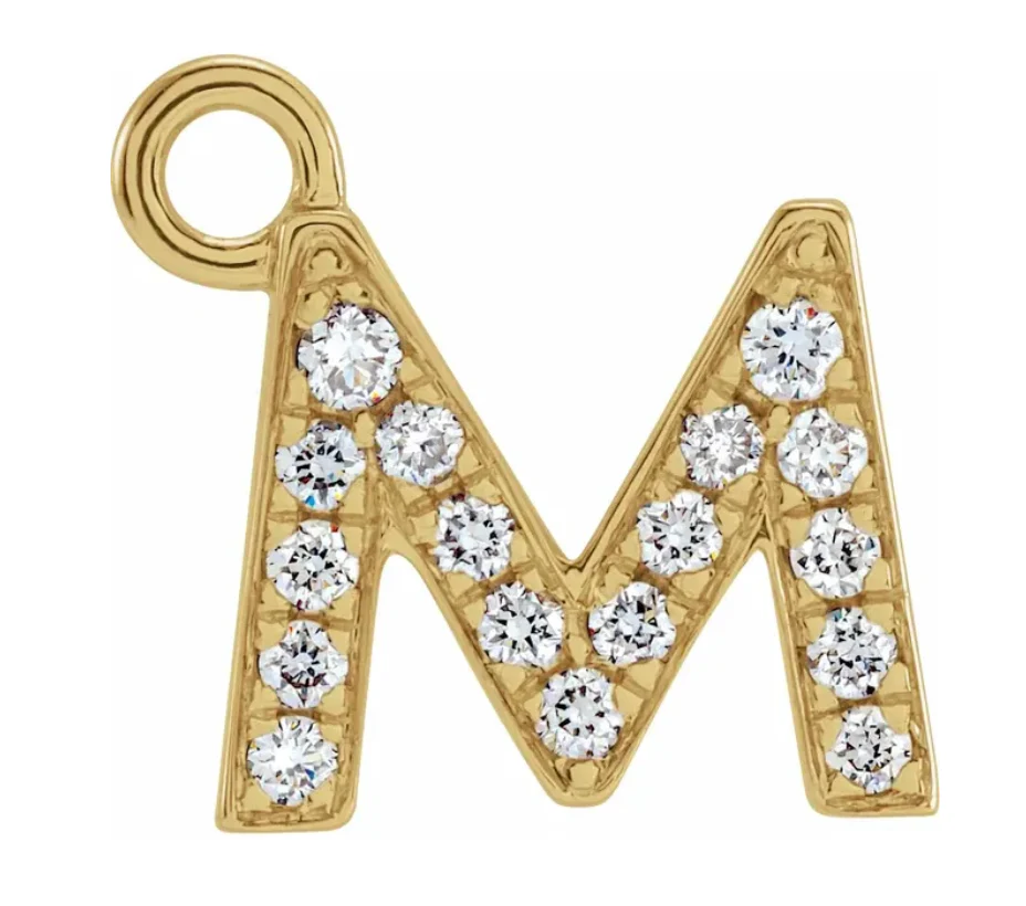 NEW! Solid 14k Gold + Diamond Letters Dangles - Image 13
