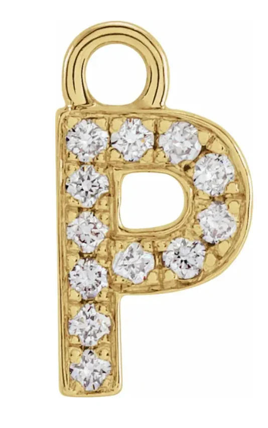 NEW! Solid 14k Gold + Diamond Letters Dangles - Image 16