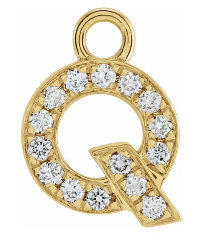 NEW! Solid 14k Gold + Diamond Letters Dangles - Image 17