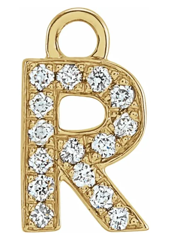 NEW! Solid 14k Gold + Diamond Letters Dangles - Image 18