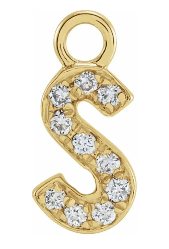NEW! Solid 14k Gold + Diamond Letters Dangles - Image 19