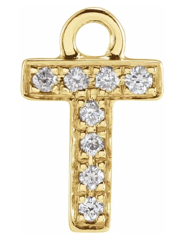 NEW! Solid 14k Gold + Diamond Letters Dangles - Image 20