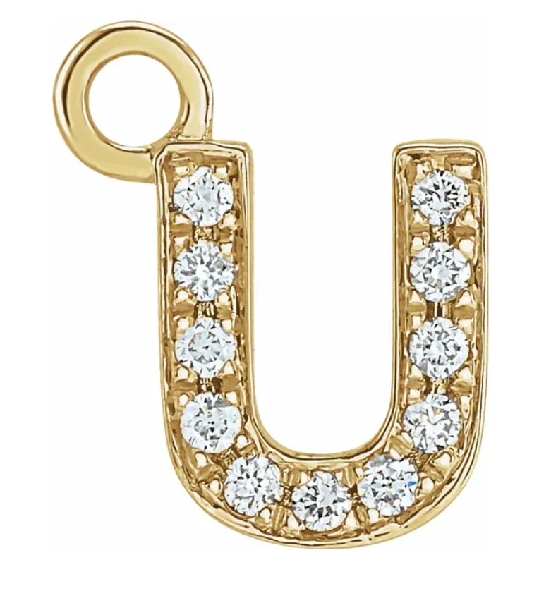 NEW! Solid 14k Gold + Diamond Letters Dangles - Image 21
