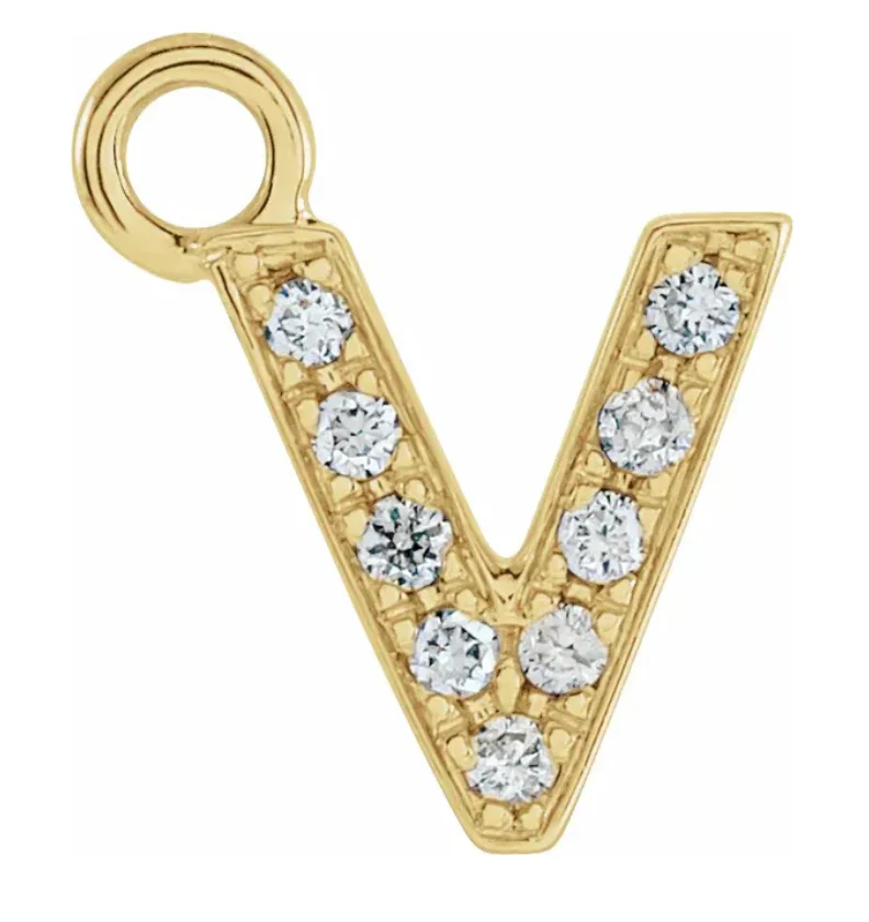 NEW! Solid 14k Gold + Diamond Letters Dangles - Image 22