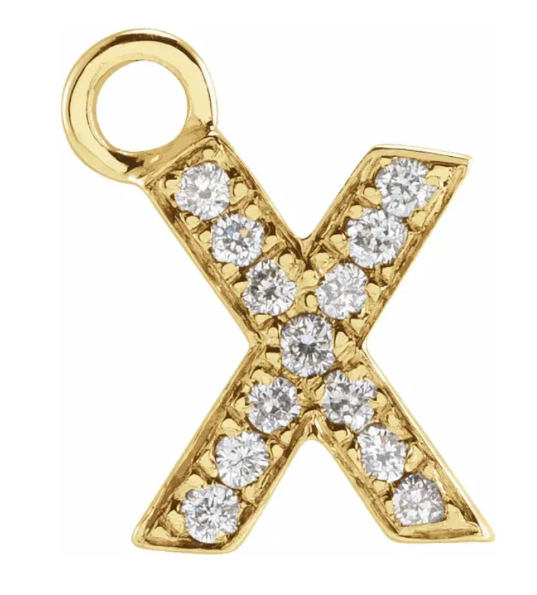 NEW! Solid 14k Gold + Diamond Letters Dangles - Image 24